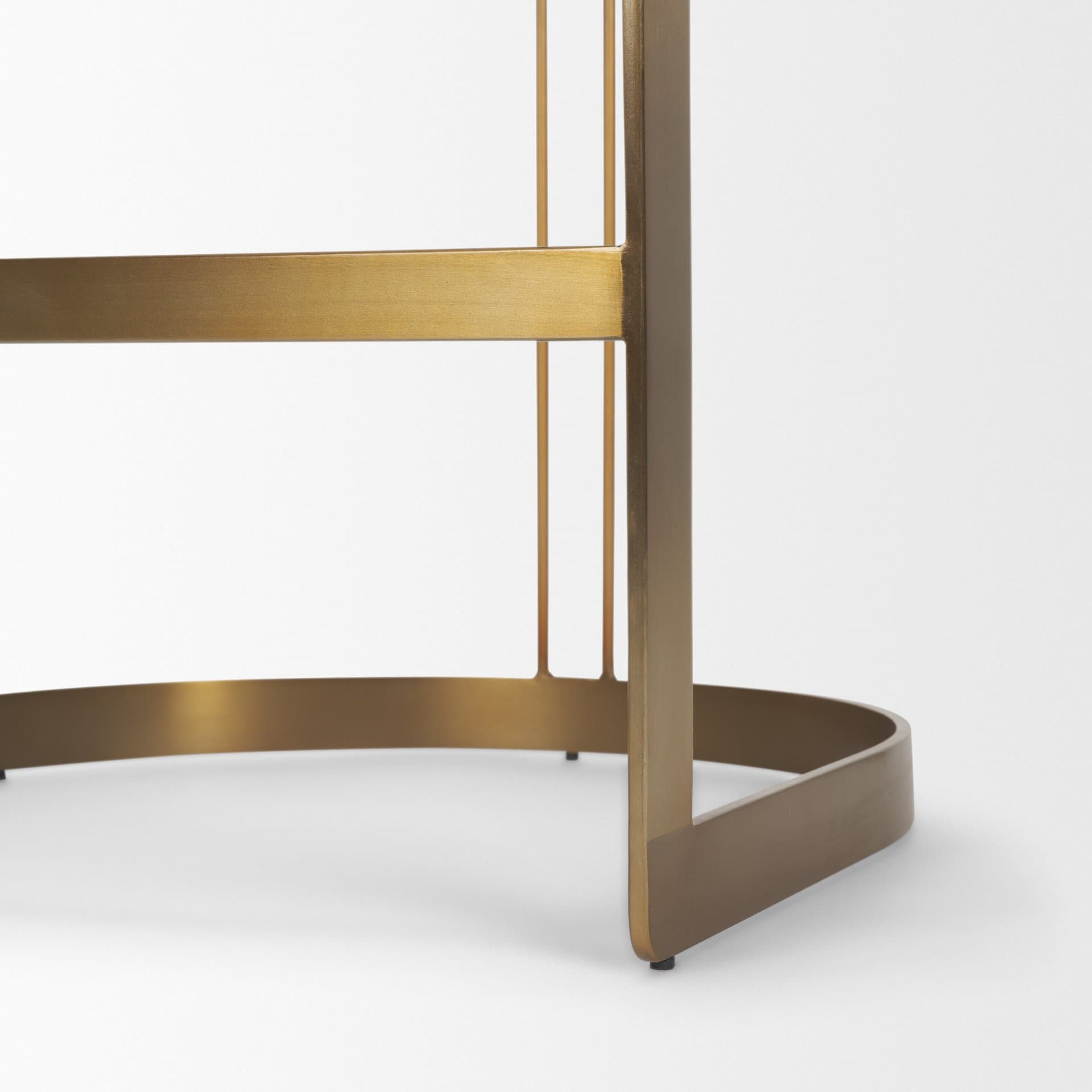 Hollyfield Backless 28.7in Seat Bar Stool | Olive Fabric w/ Gold Metal — product photograph