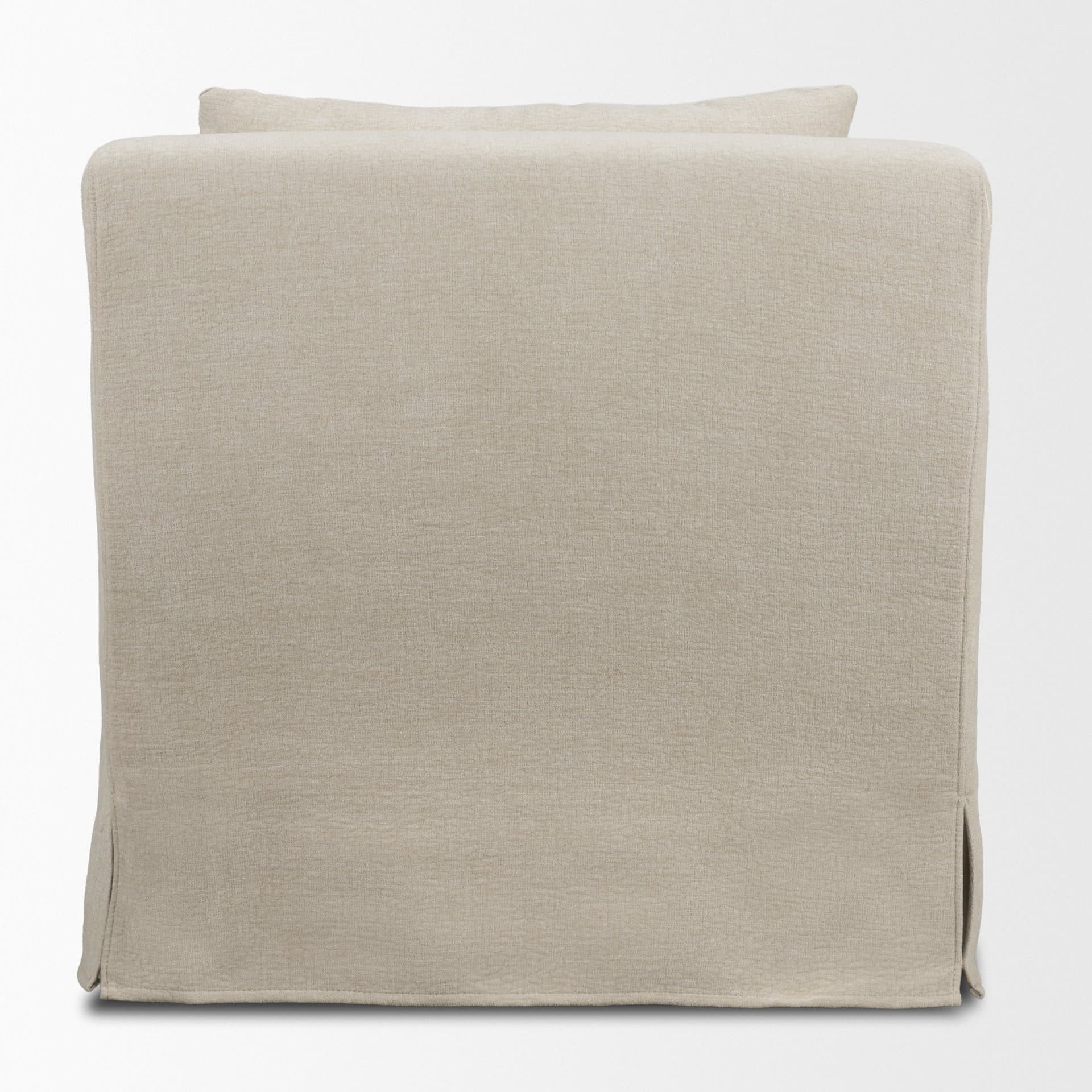 Ellington Slipcovered Slope Arm Swivel Swivel Accent Chair | Cream Fabric — product photograph