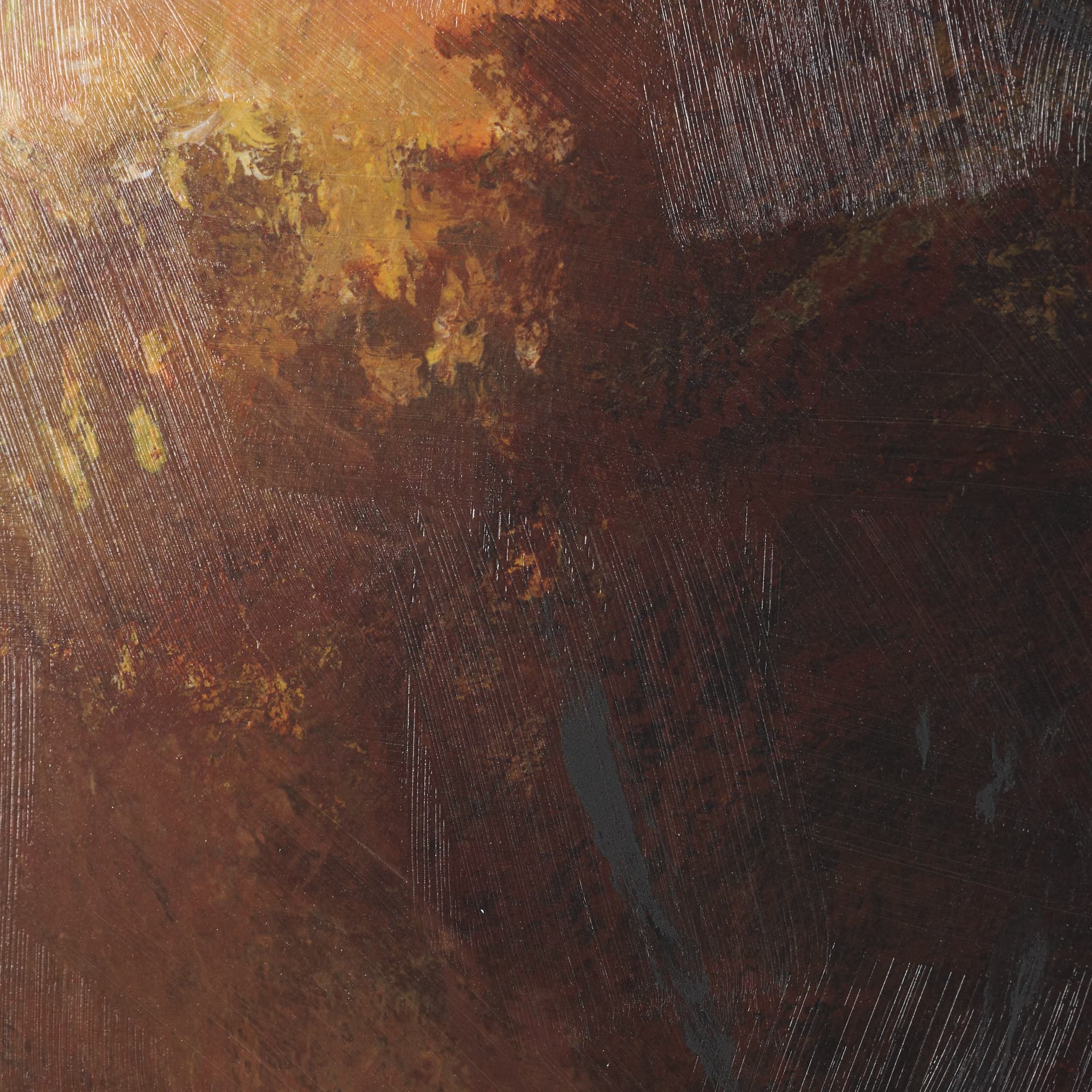 Golden Quiet II by Mercana Studio Hand-Embellished Textured Framed Artwork Matted under Glass — product photograph