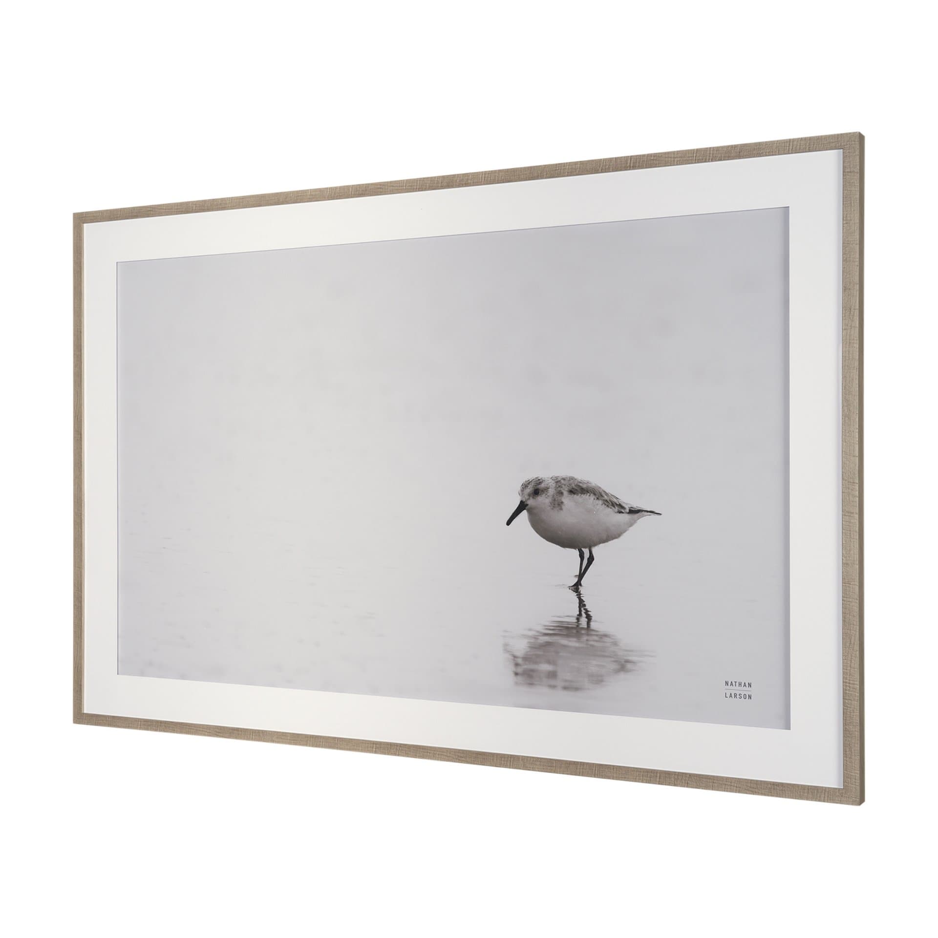 Tybee Island Sanderling by Nathan Larson a Hand Embellished Framed Photo Print under Glass — product photograph