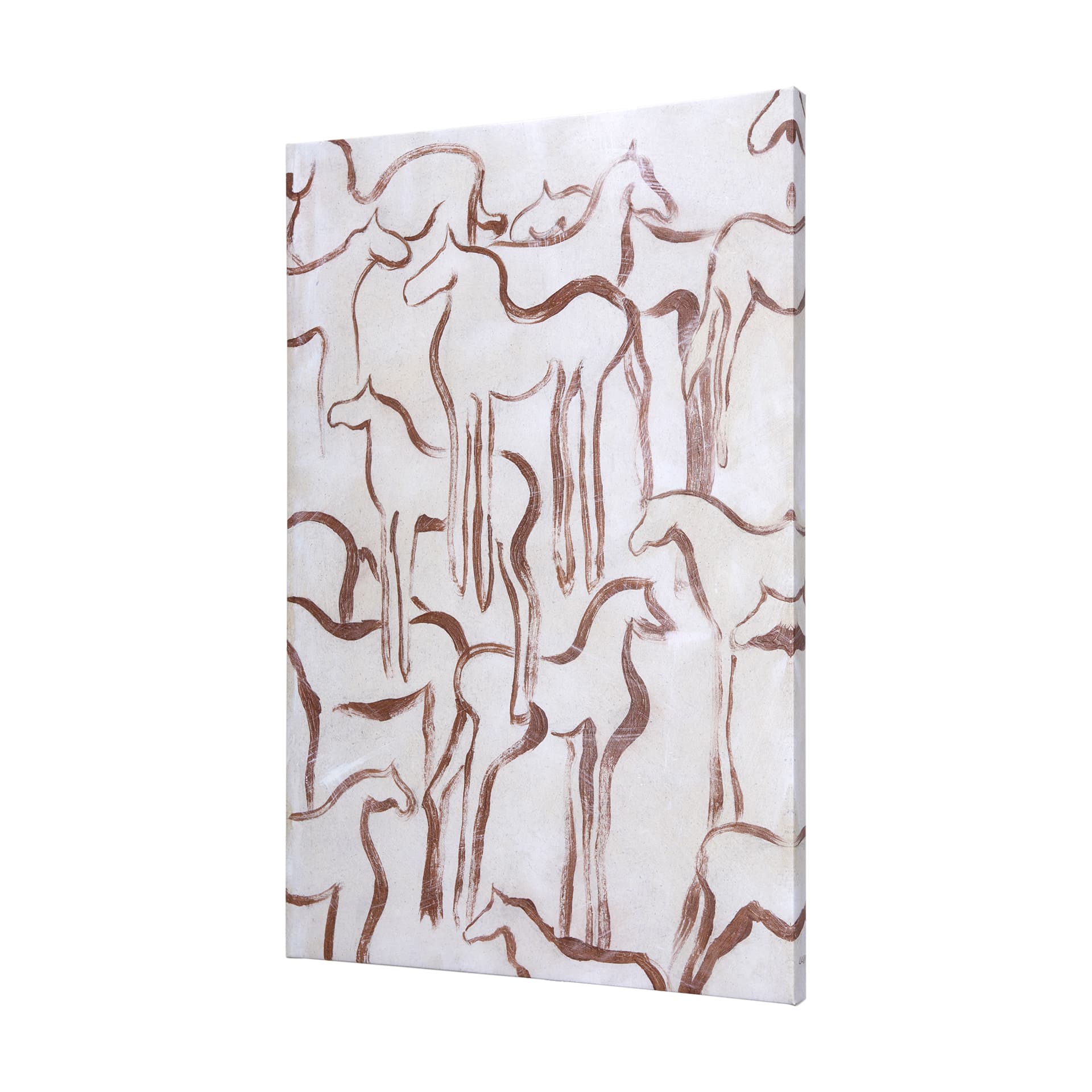 Horse Herd III by Mercana Studio a Hand Embellished Textured Canvas — product photograph