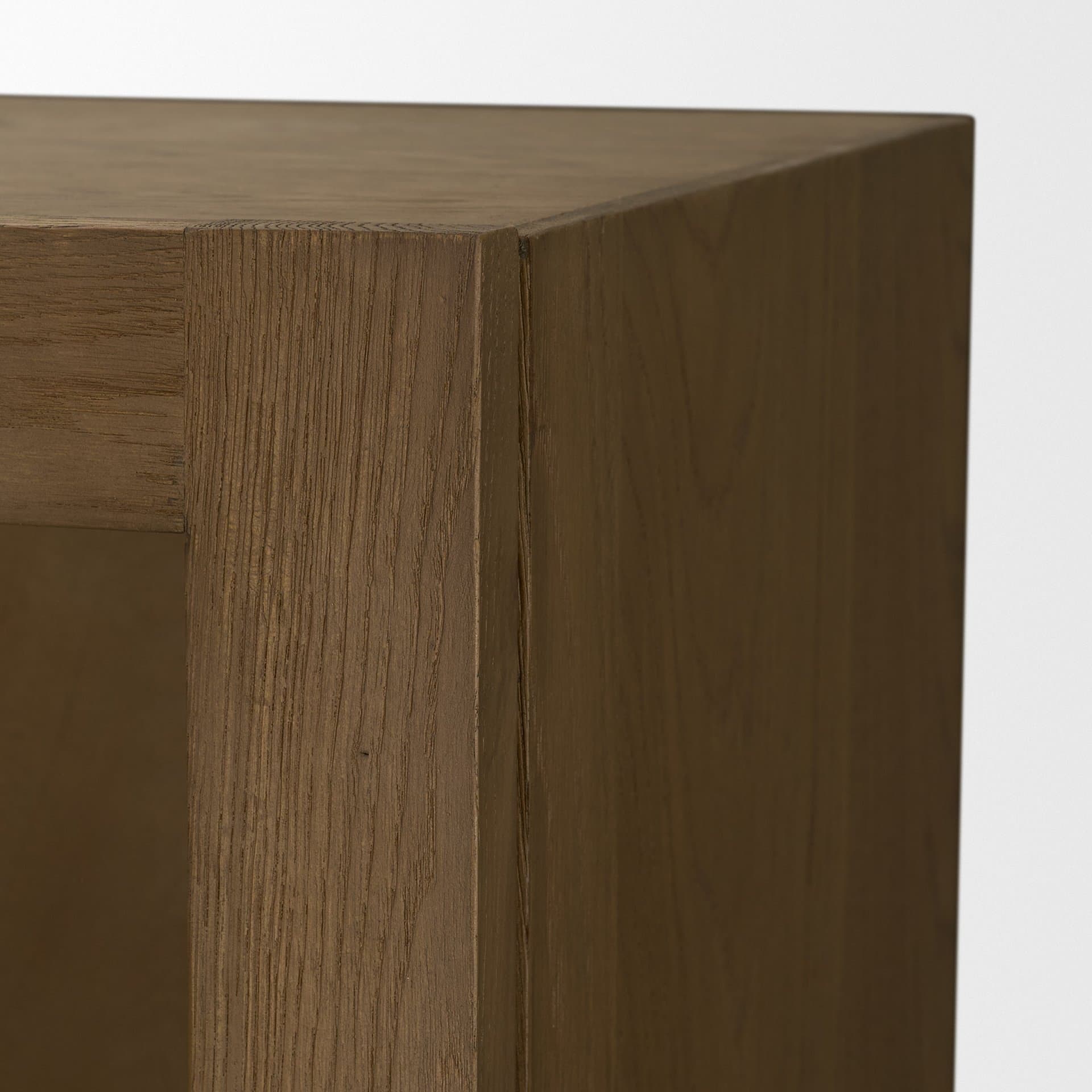 Henry Dark & Light Brown Oak Wood w/ Glass Doors Curio Cabinet — product photograph