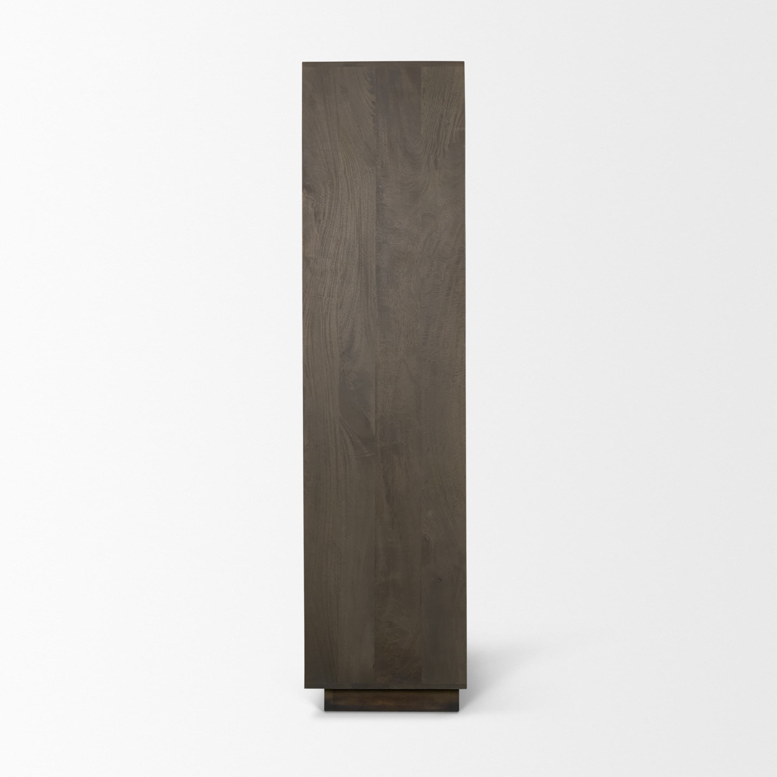 Cinder Distressed Dark Brown Wood Reeded 2-Door Closed Tall Cabinet — product photograph