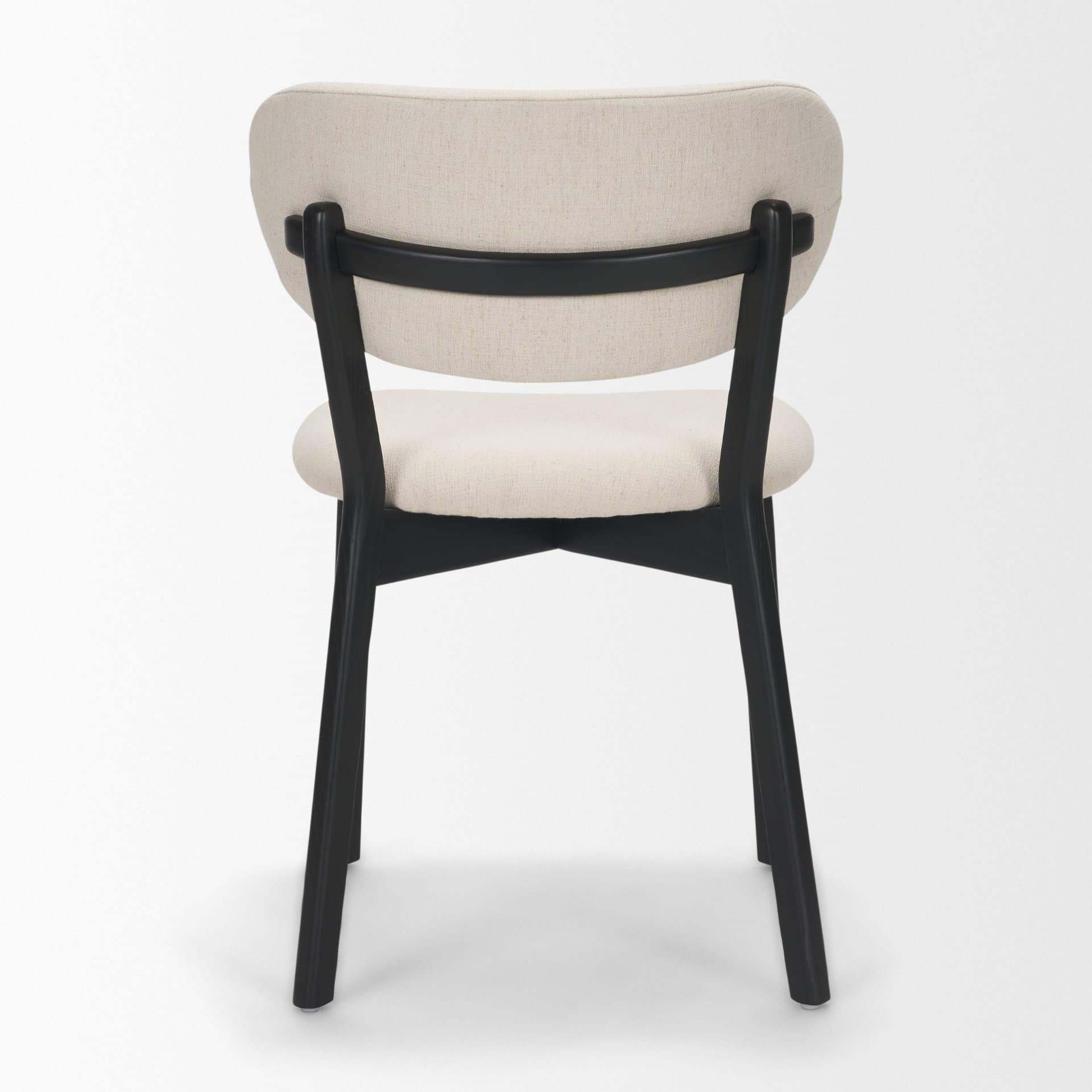 Cole Open Back Dining Side Chair | Natural Linen w/ Dark Wood — product photograph