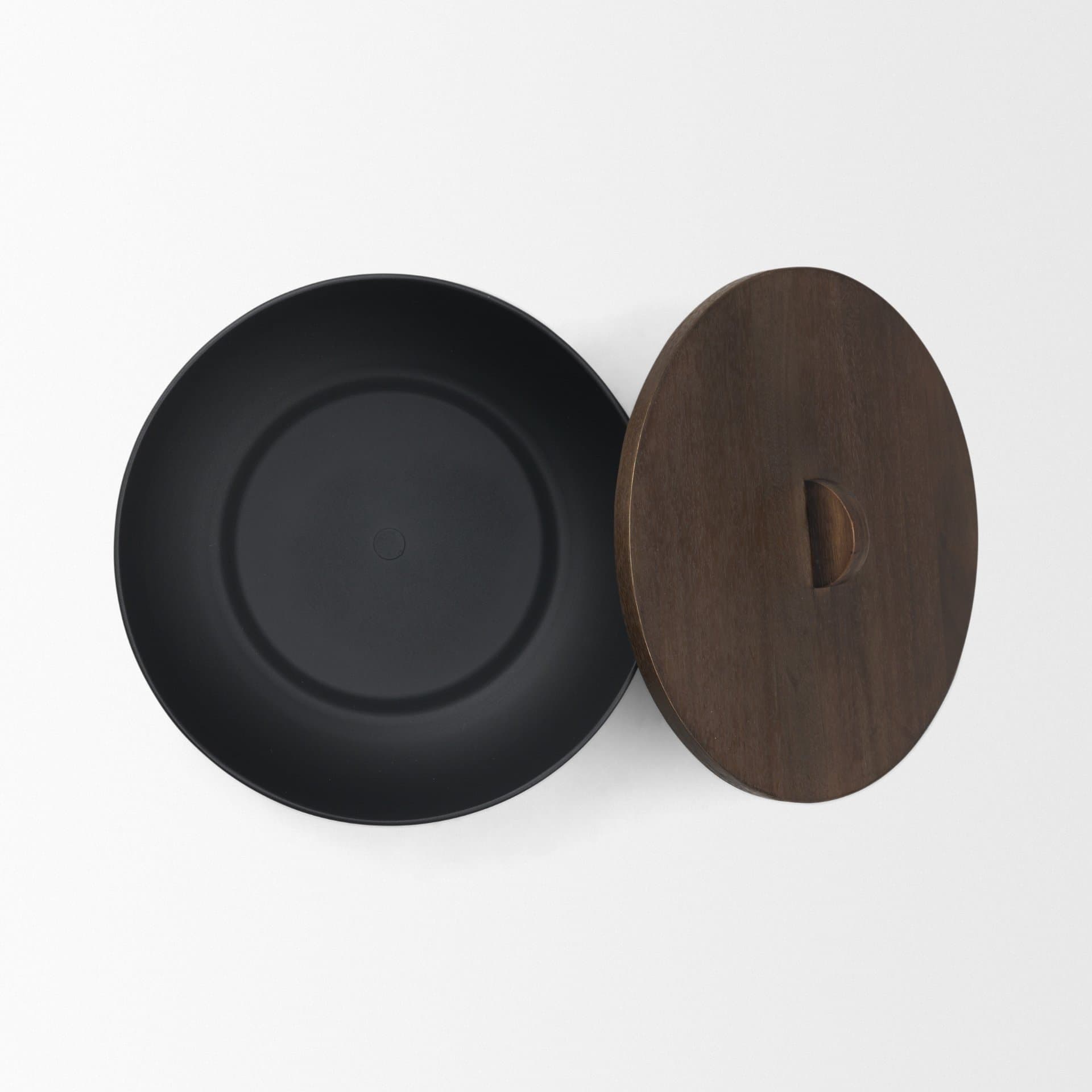 Voss Black Metal w/ Dark Wood Lid Canister — product photograph