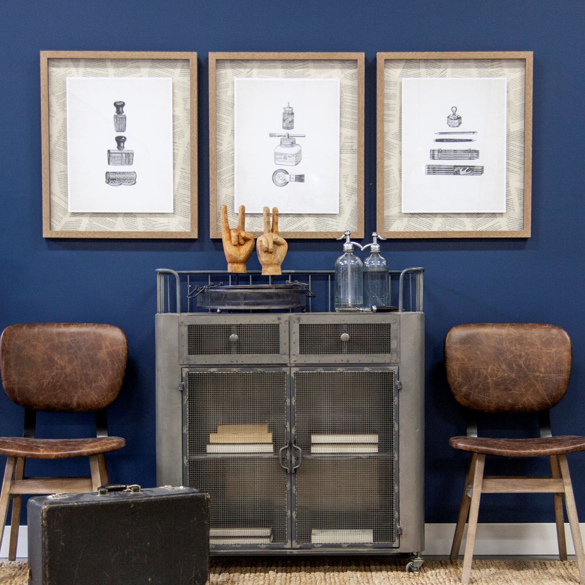 Pencils & Pen by Sam Appleman a Framed Art Print Matted under Glass — in a styled room