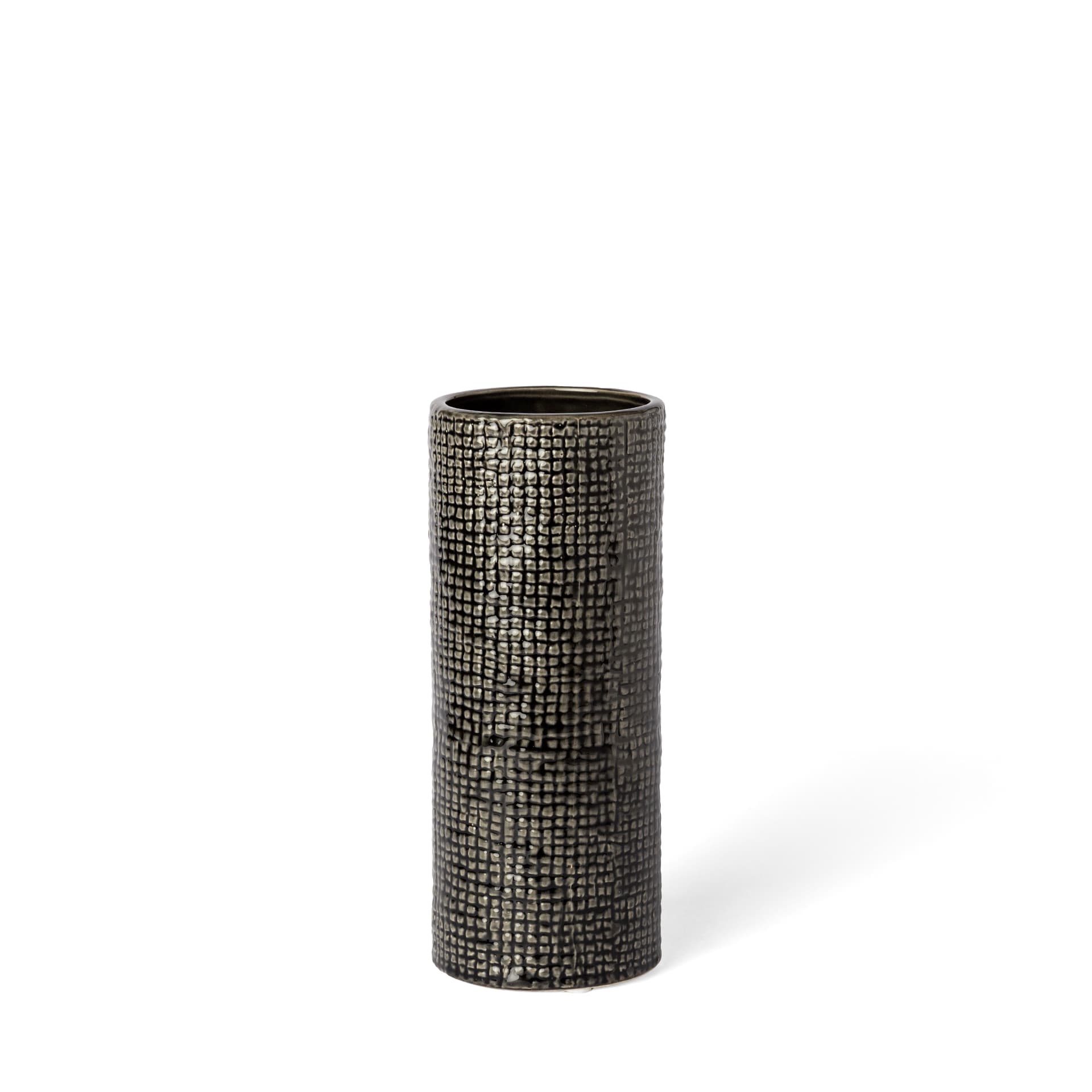 Kona II Medium Black/Gold Ceramic Vase — product photograph