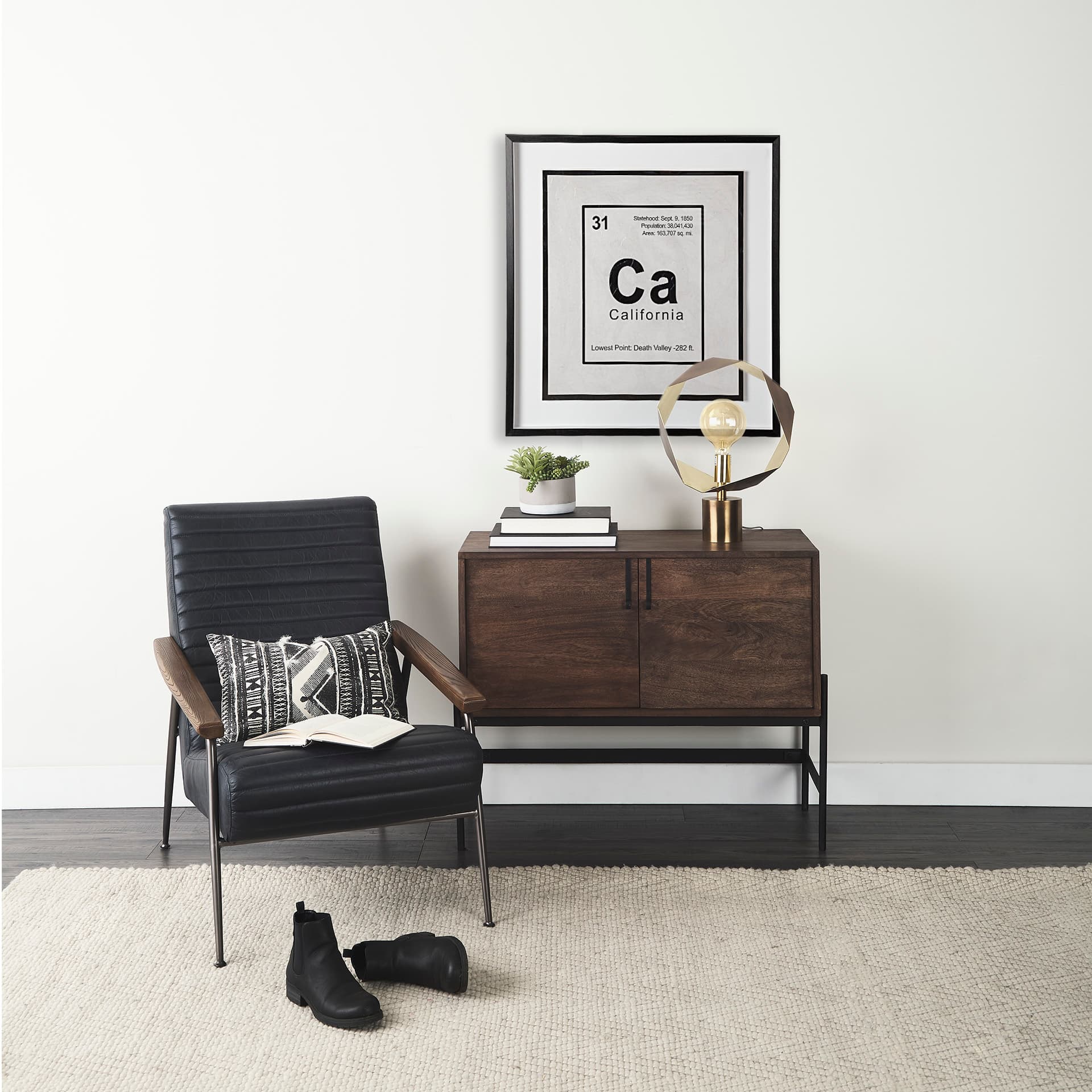 Breaking California B by THE Studio a Hand Embellished Textured Framed Art Print Matted under Glass — in a styled room
