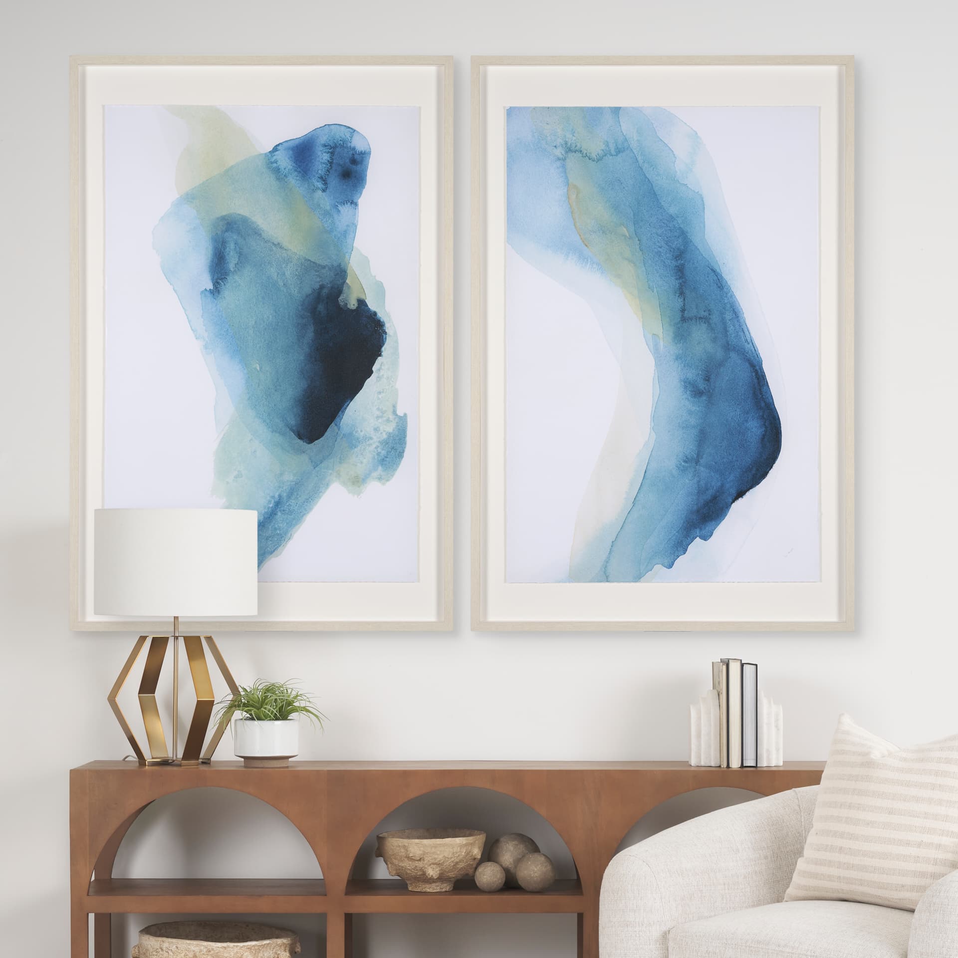 Raw Emotions I by Ira Havuka a Hand Embellished Textured Framed Art Print Matted under Glass — in a styled room