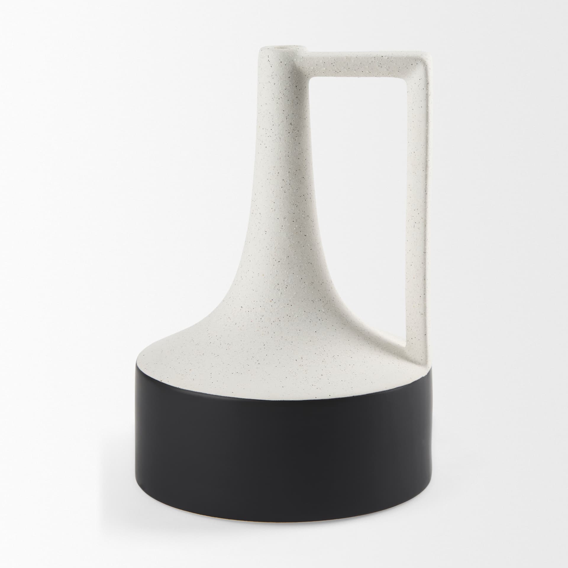 Burton 13.1H Large White and Black Ceramic Jug Vase — product photograph