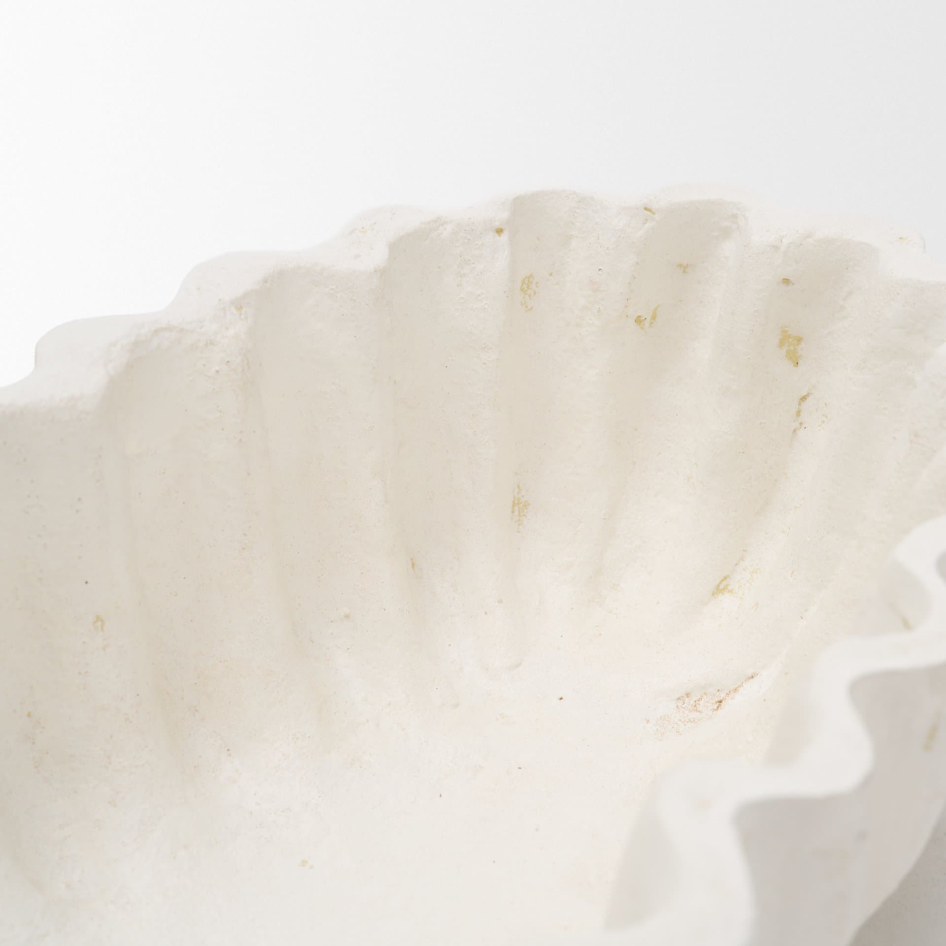 Camelia Fluted White Paper Mache Long Centerpiece Bowl — product photograph