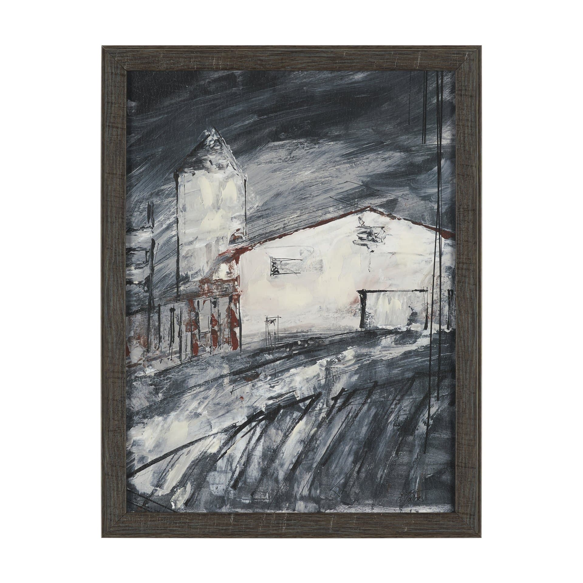 Community 2C by Mercana Studio Hand-Embellished Textured Framed Artwork Matted — product photograph