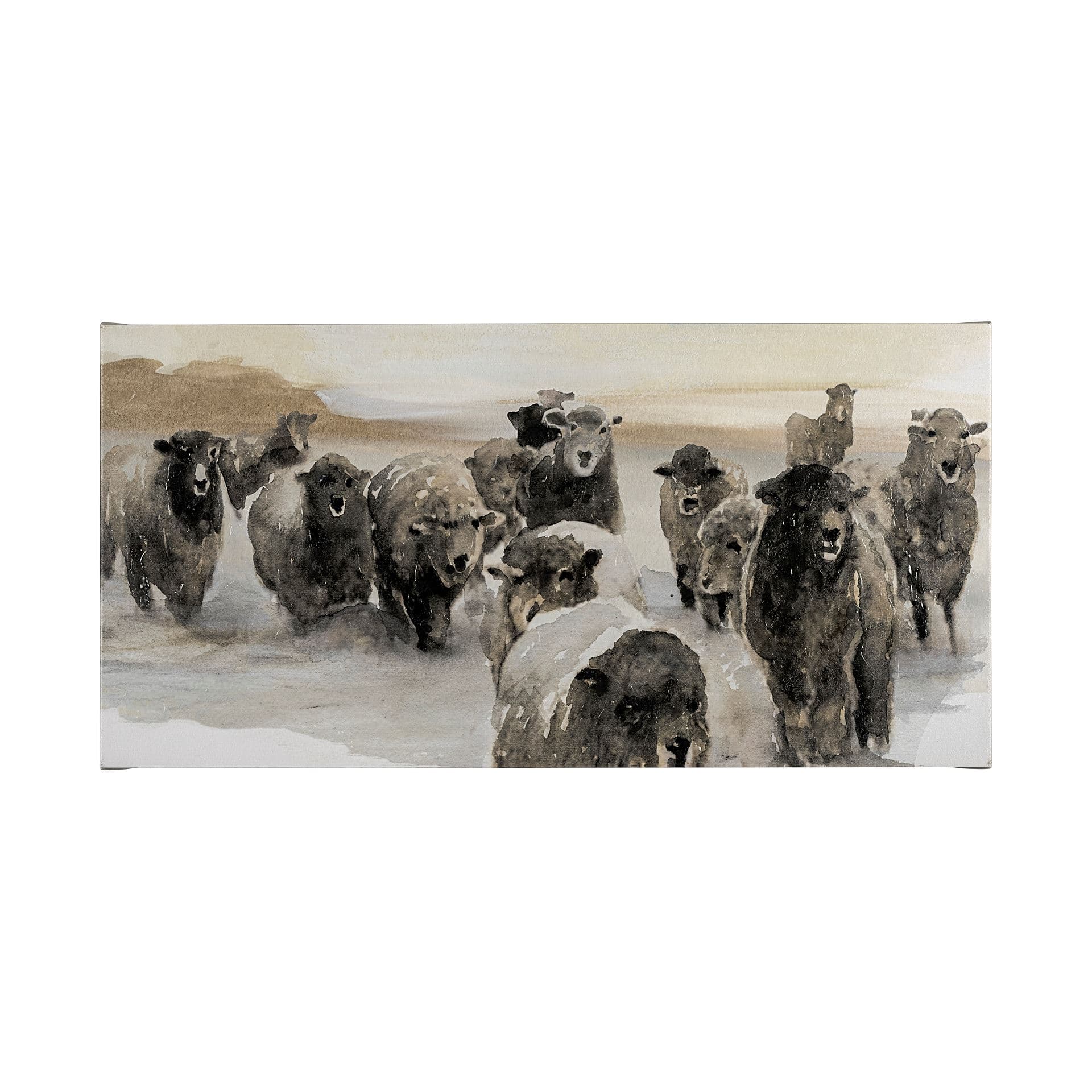 Winter Sheeps II by Stellar Design Studio a Hand Embellished Textured Canvas — product photograph