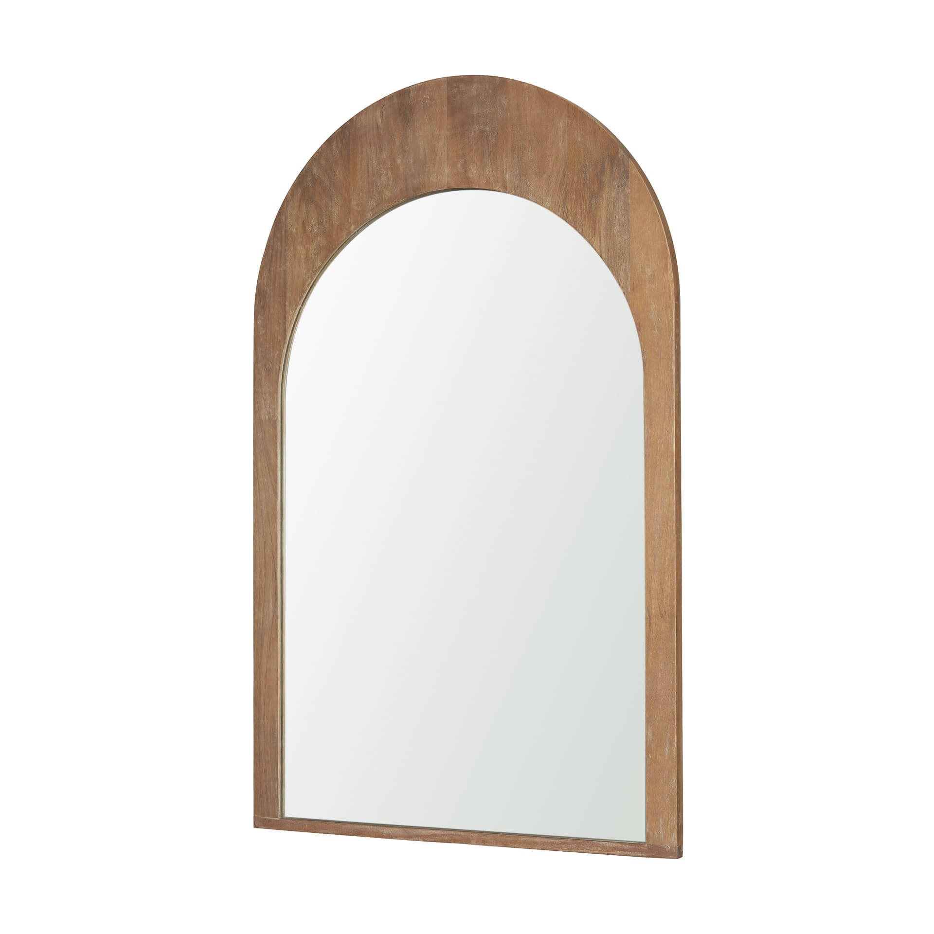 Celeste Light Brown Wood Medium Arched Mirror — product photograph