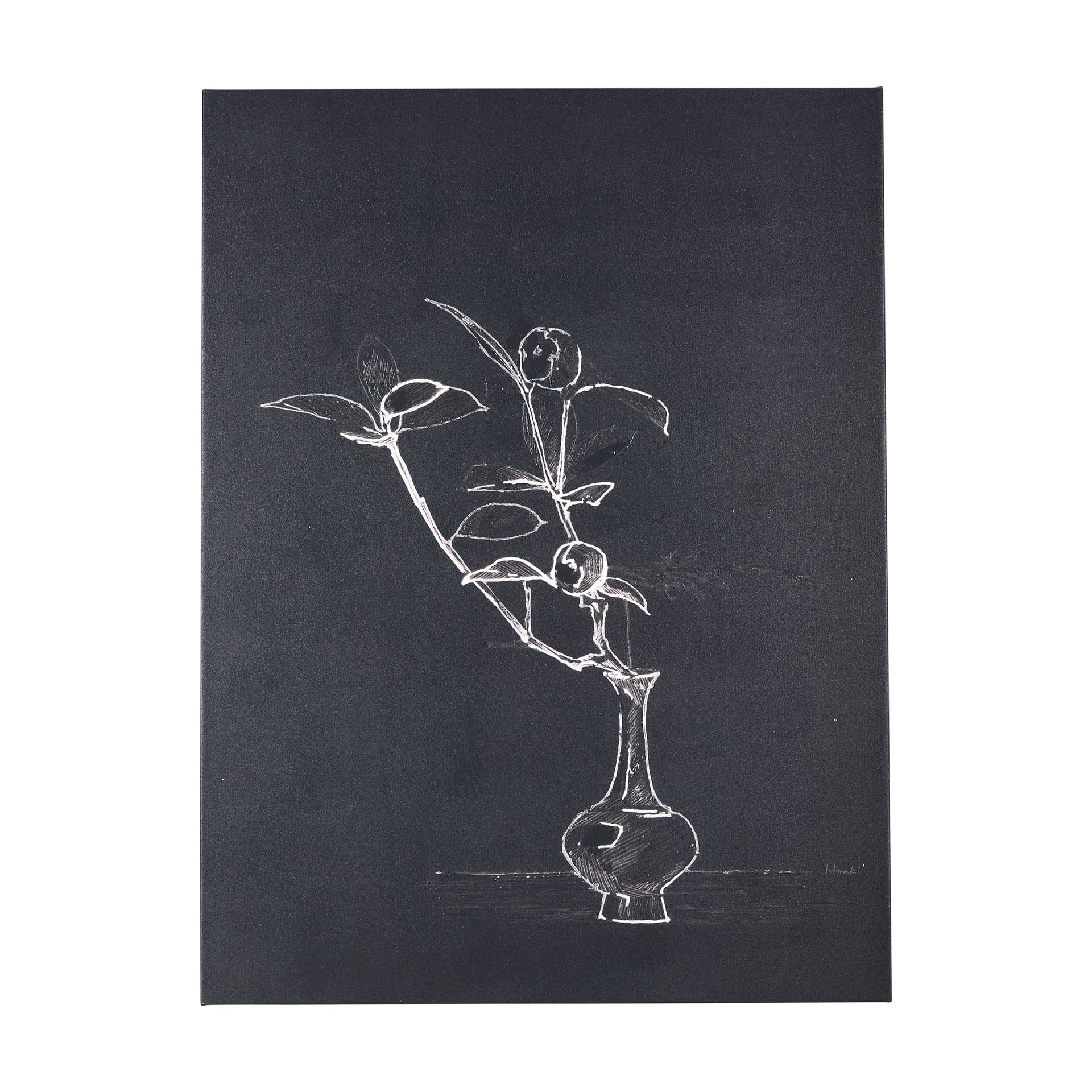 Ikebana Dark I by Mercana Studio a Hand Embellished Textured Canvas — product photograph