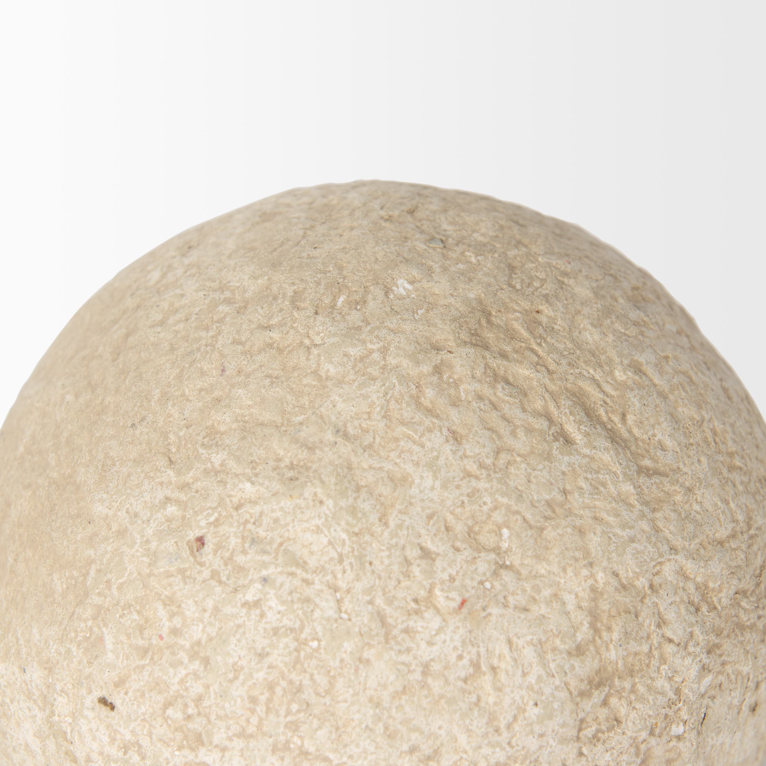 Sunita Set of 3 Beige Paper Mache Orbs — product photograph