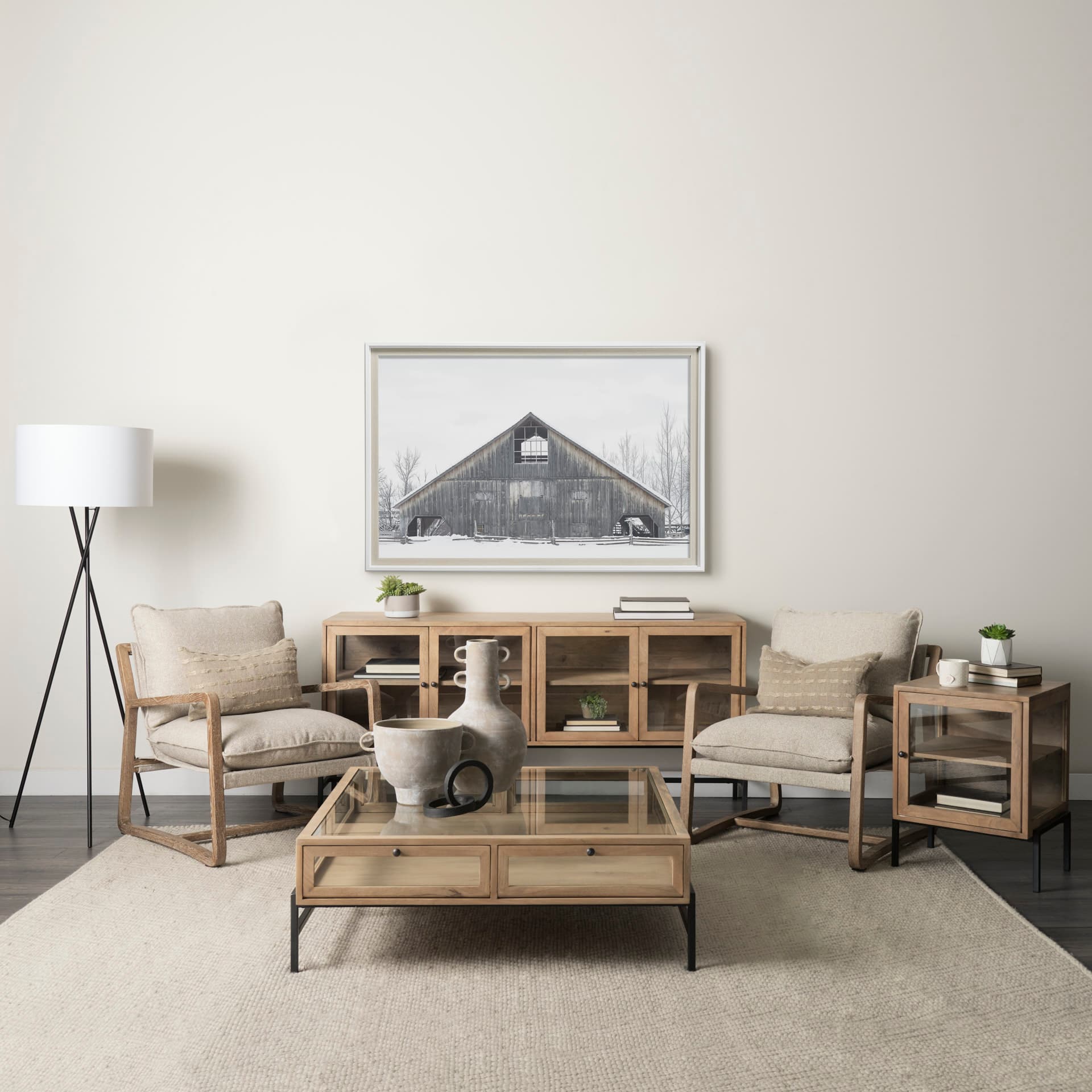 AWHC Barn 2 by Chris Dunker a Framed Photo Art Print Matted under Glass — in a styled room