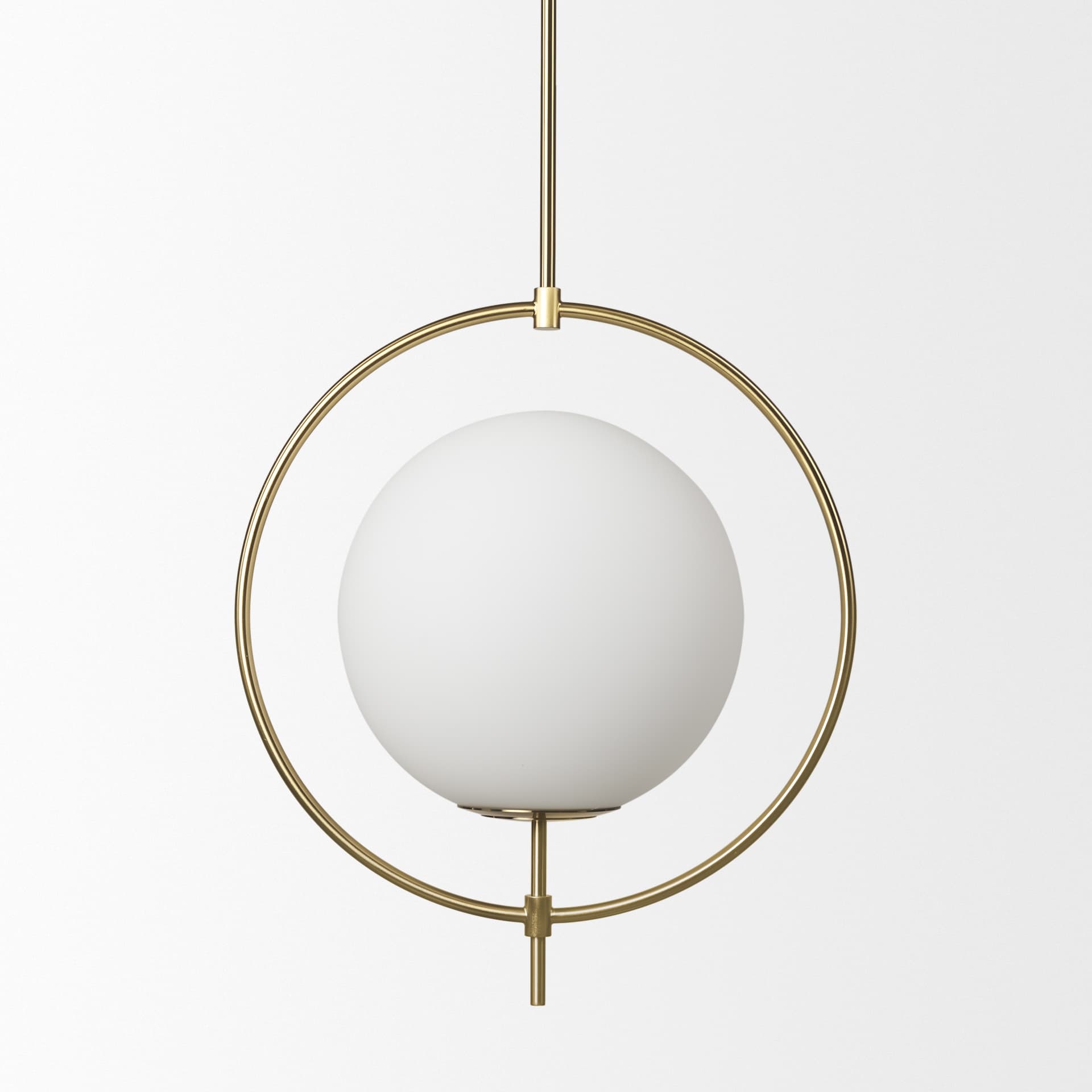 Farrah Frosted Glass Globe w/ Gold Metal Pendant Light — product photograph