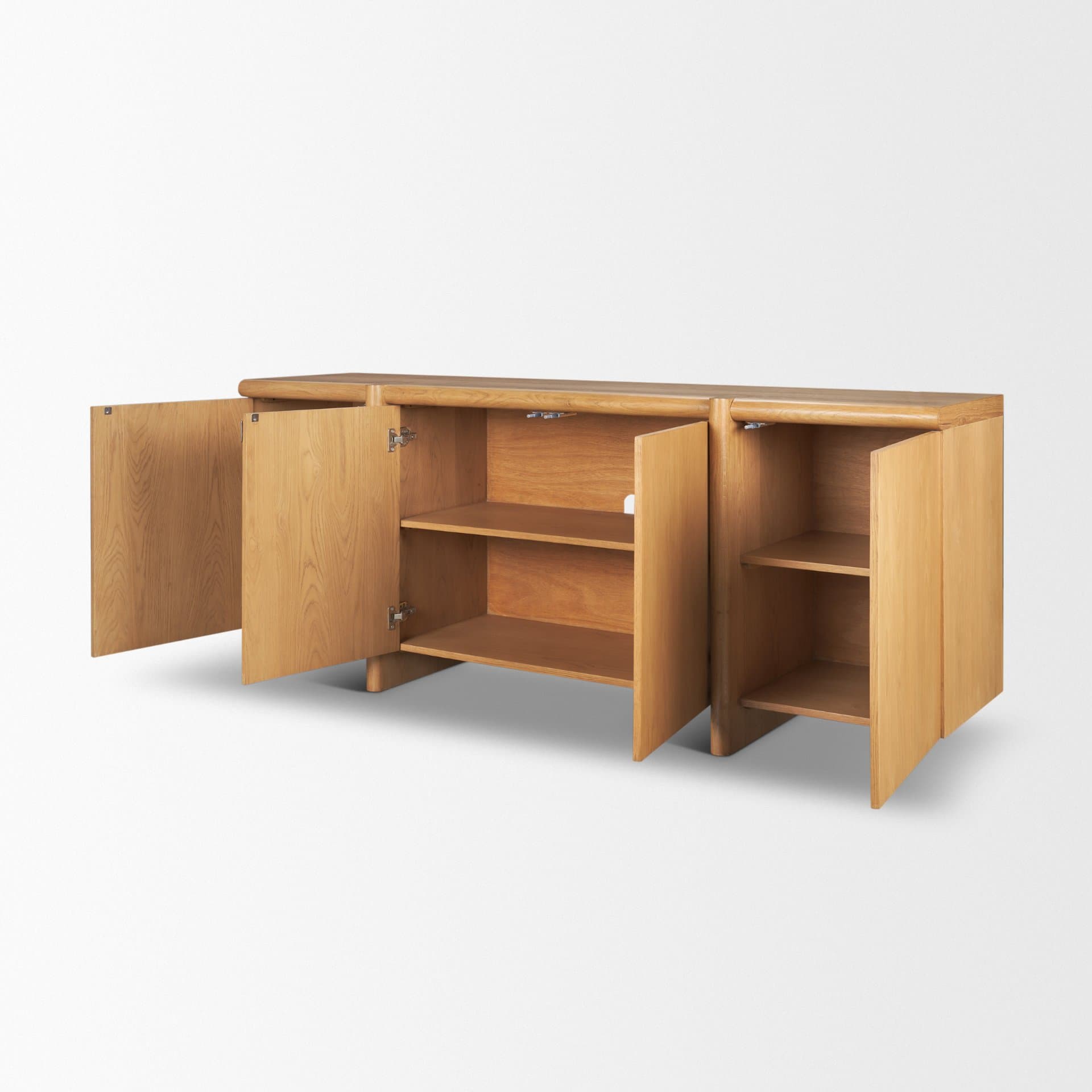 Rowan Light Brown Oak Wood Closed 4 Door Sideboard — product photograph