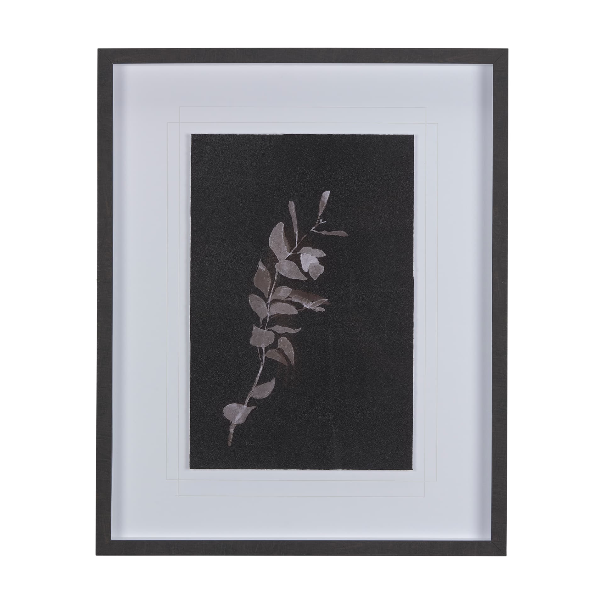 Night Leaves I by Mercana Studio a Hand Embellished Textured Framed Art Print Matted under Glass — product photograph