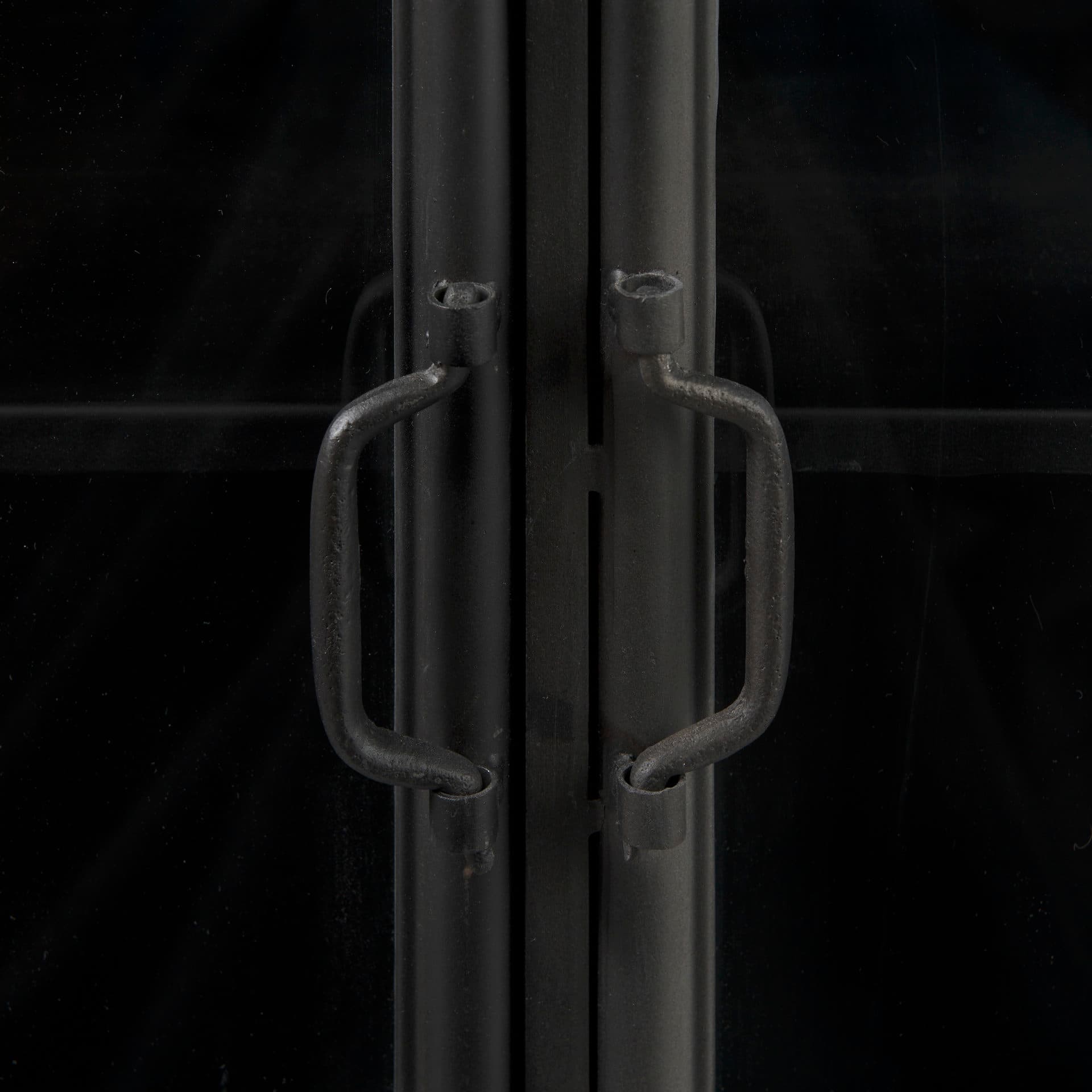 Poppy III 40L x 16W Black Metal With Glass Door Accent Cabinet — product photograph
