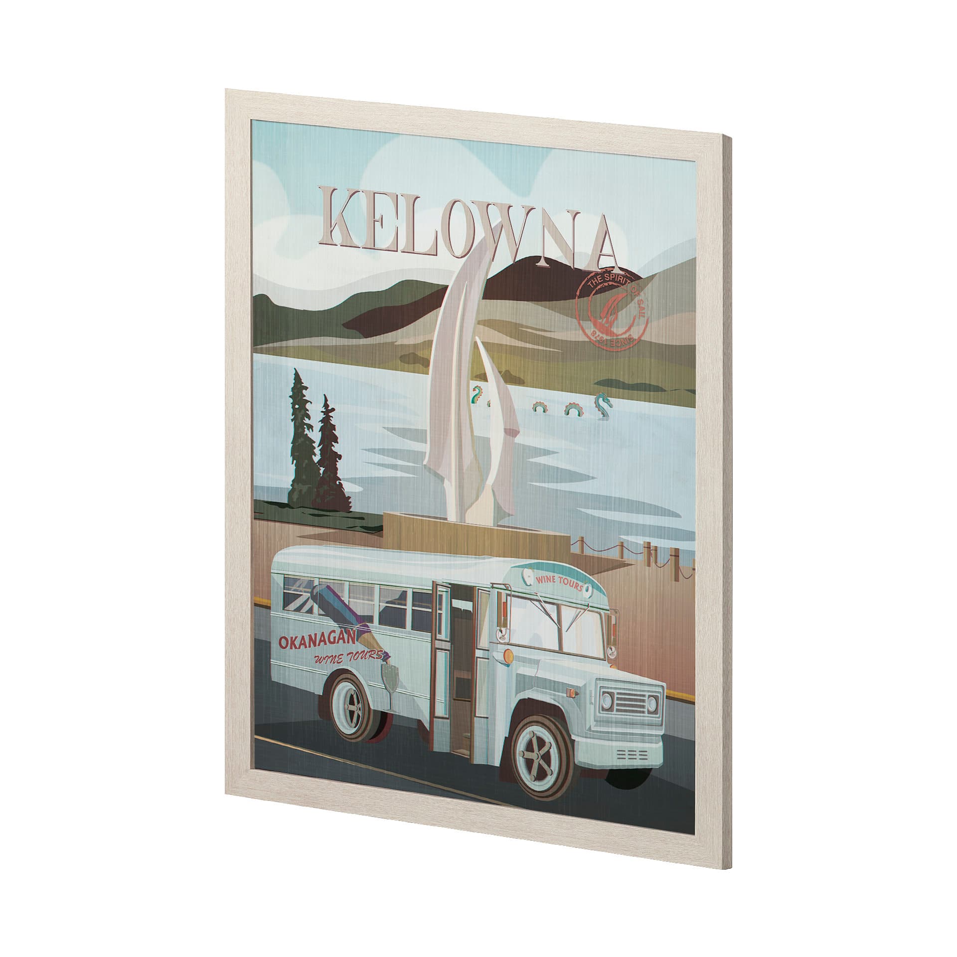 Kelowna Go Canada (L) by Mercana Studio a Hand Embellished Framed Art Decograph Print — product photograph