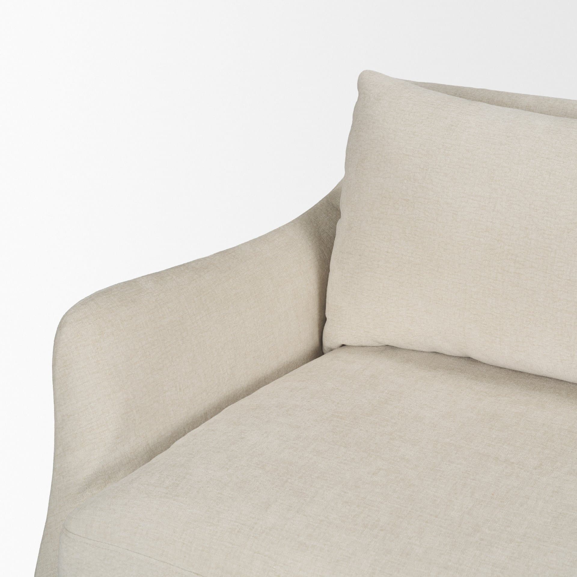 Ellington Slipcovered Slope Arm Sofa | 3 Seater | Cream Fabric — product photograph