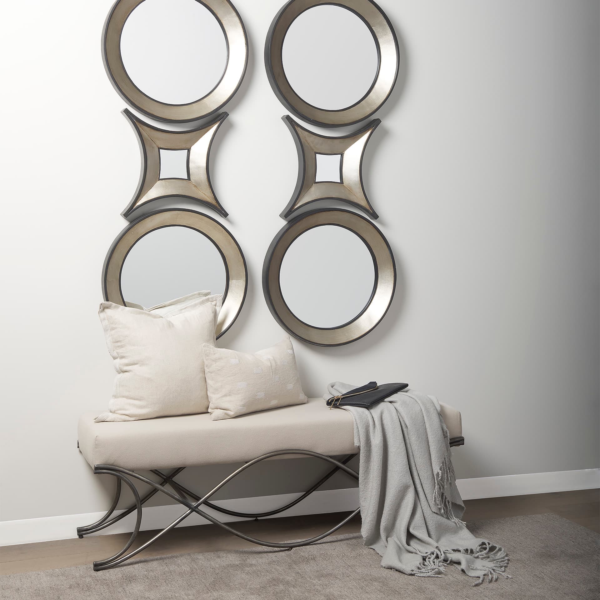 Ovallas 17L x 17H Star Champagne Wood Frame Mirror — product photograph