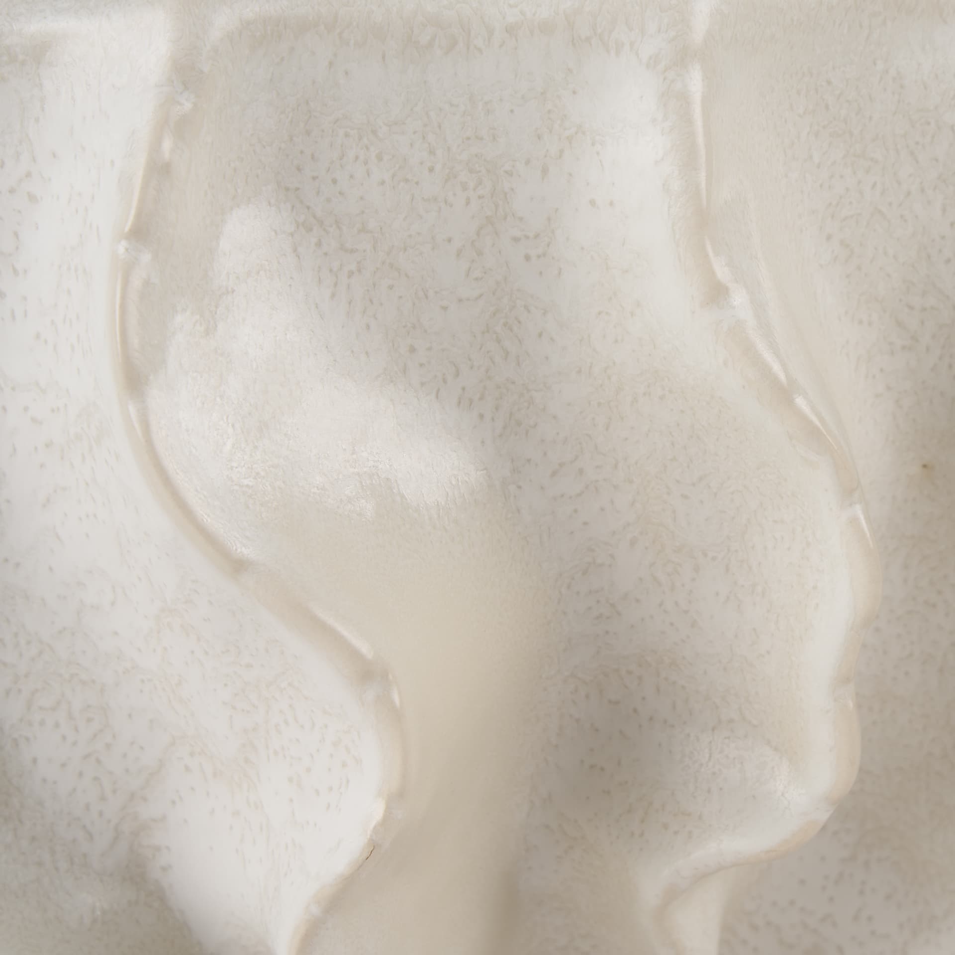 Vahn Sculptural Cream Glazed Decorative Ceramic Bowl — product photograph