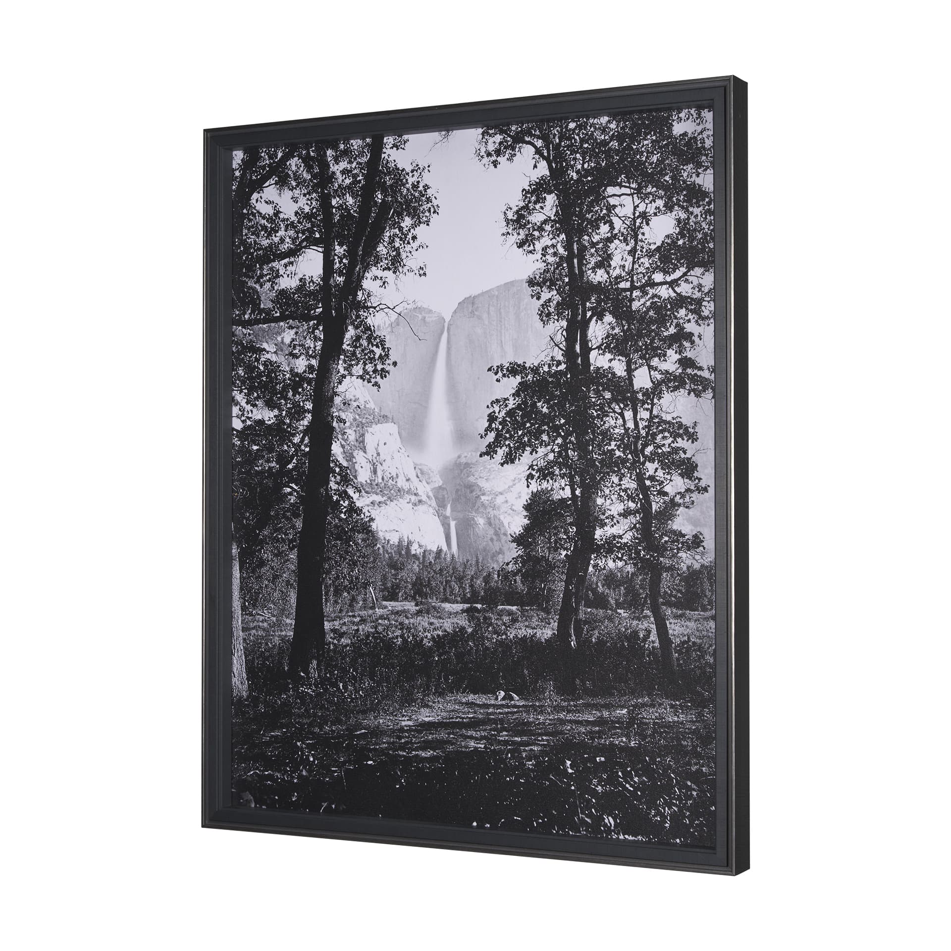 Yosemite Falls by Carleton E Watkins a Hand Embellished Textured Framed Photo Art Print — product photograph