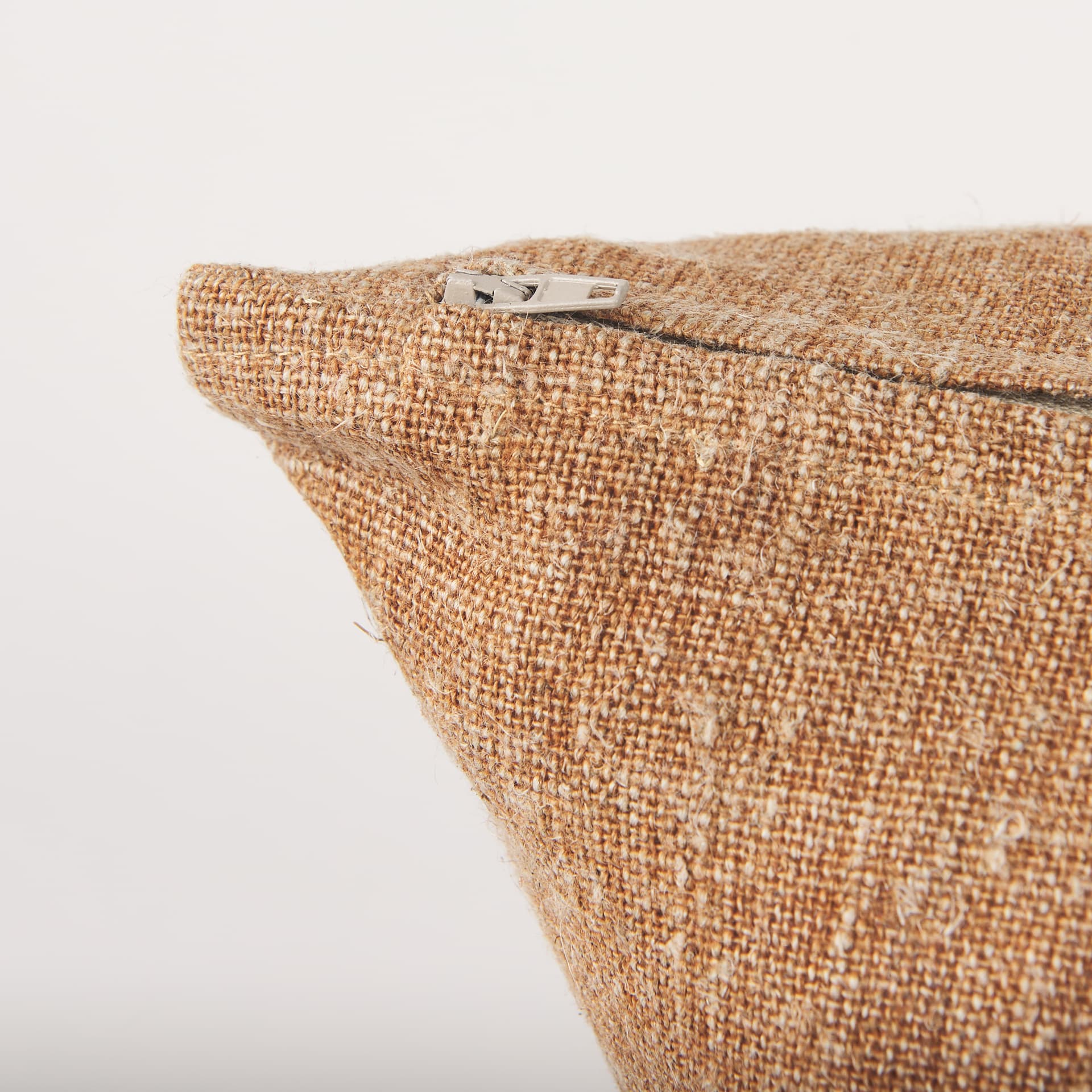 Jack 22x22 Rust Linen Square Decorative Pillow Cover w/Down Filler — product photograph
