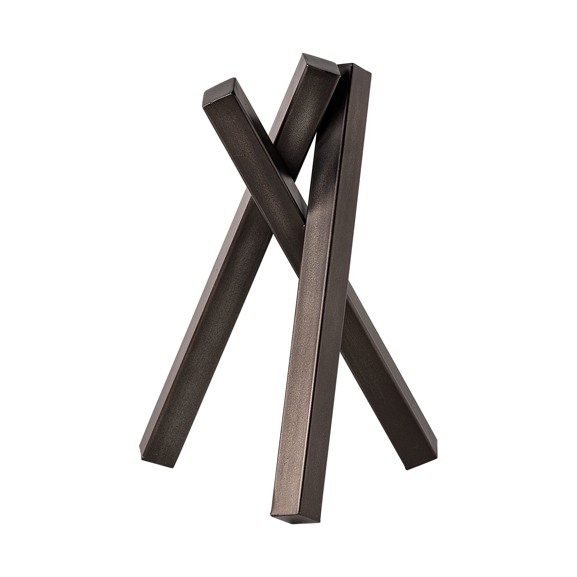 Bastian (Large) 9L x 8W Black Metal Abstract Object — product photograph