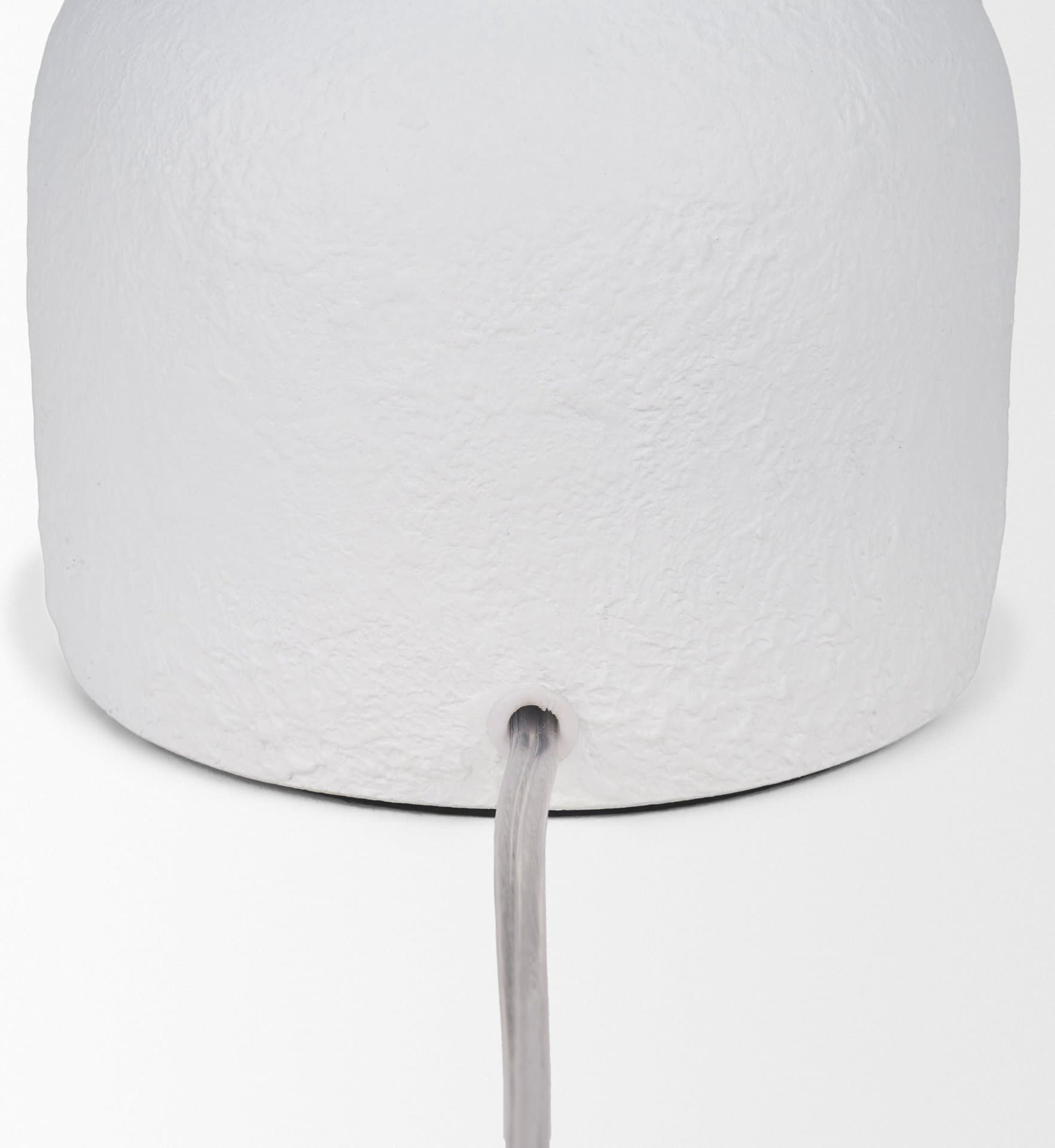 Everly 15.0L x 15.0W x 27.5H White Cement W/Beige Shade Table Lamp — product photograph