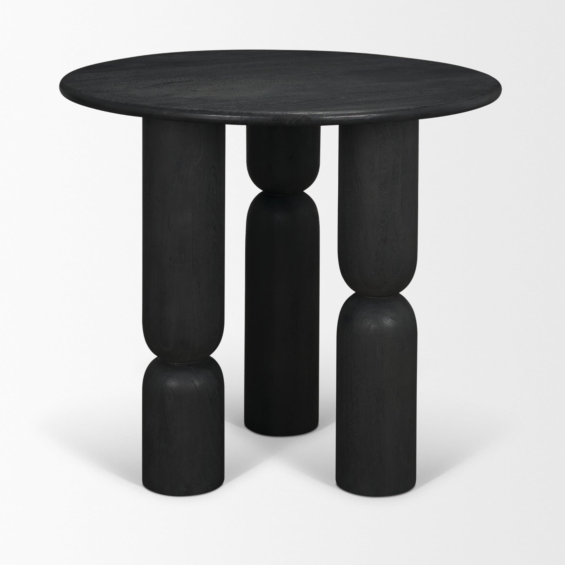 Sonel Matte Black Wood Pedestal Foyer Table — product photograph