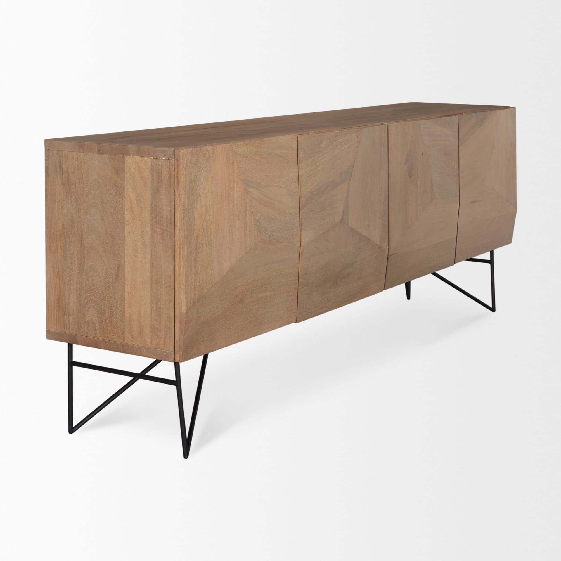 Darwin Light Brown Wooden 4 Door w/ 2 Shelves Sideboard — product photograph