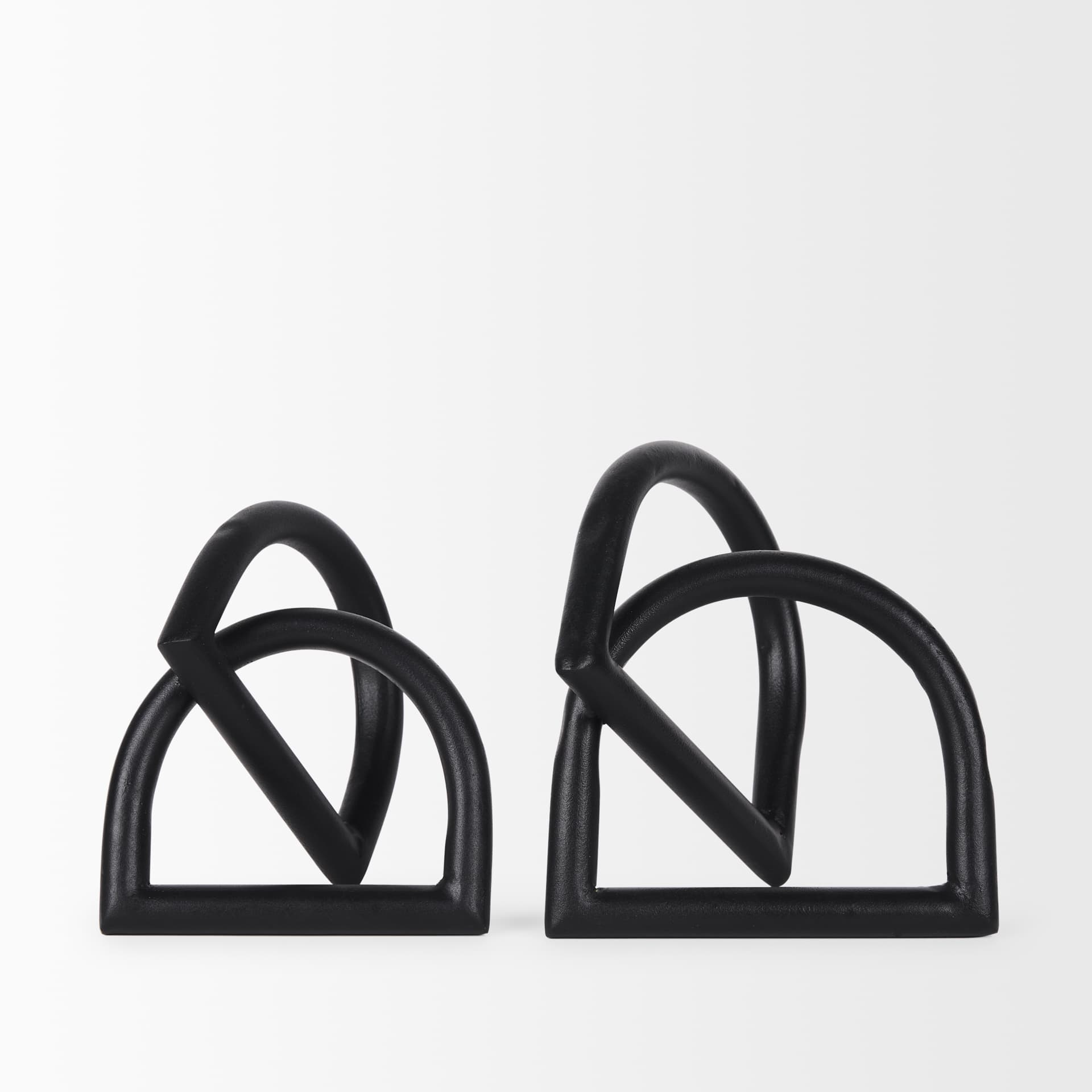 Locke Large Matte Black Metal Decorative Object — product photograph