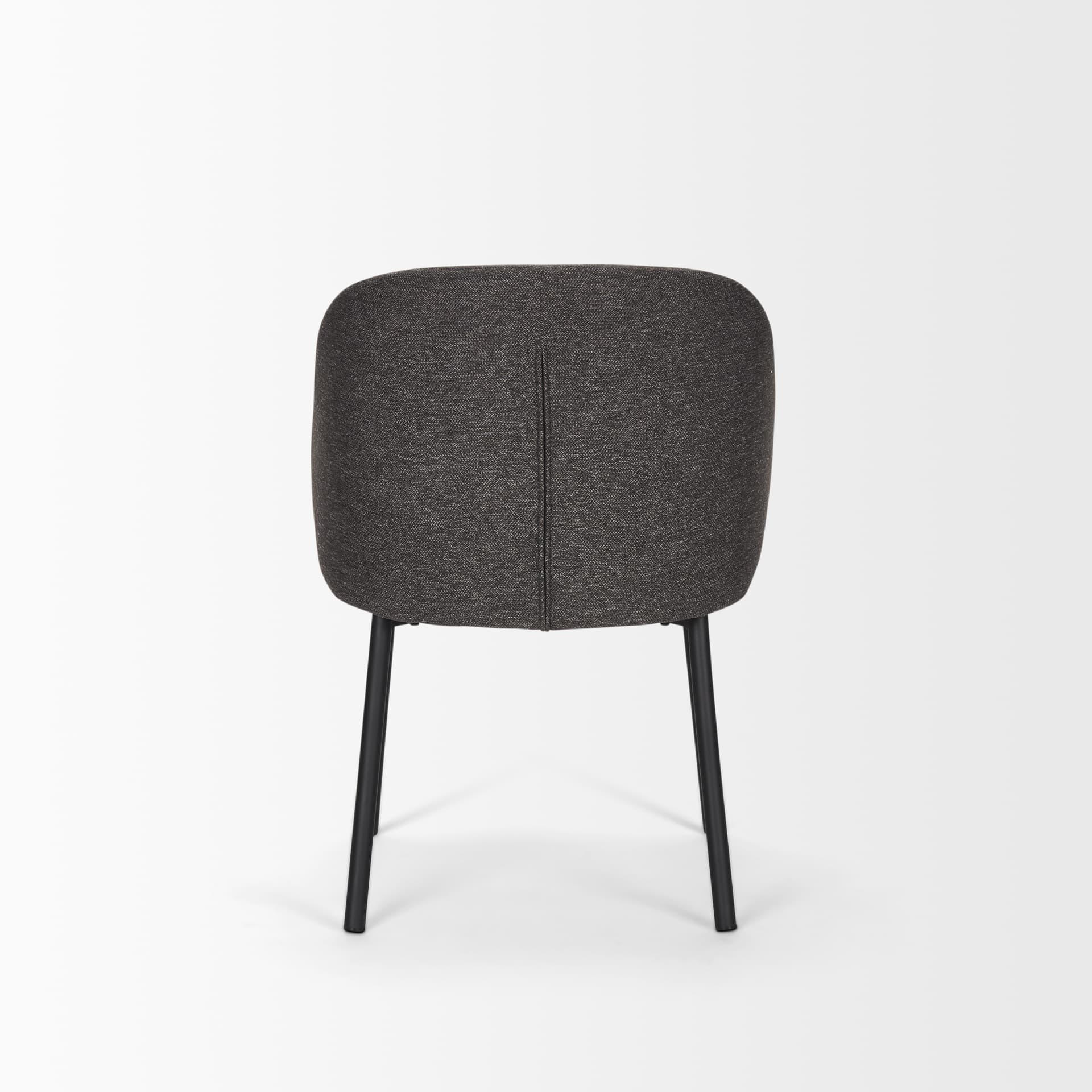 Shannon Contoured Back Dining Side Chair | Gray Fabric w/ Metal — product photograph