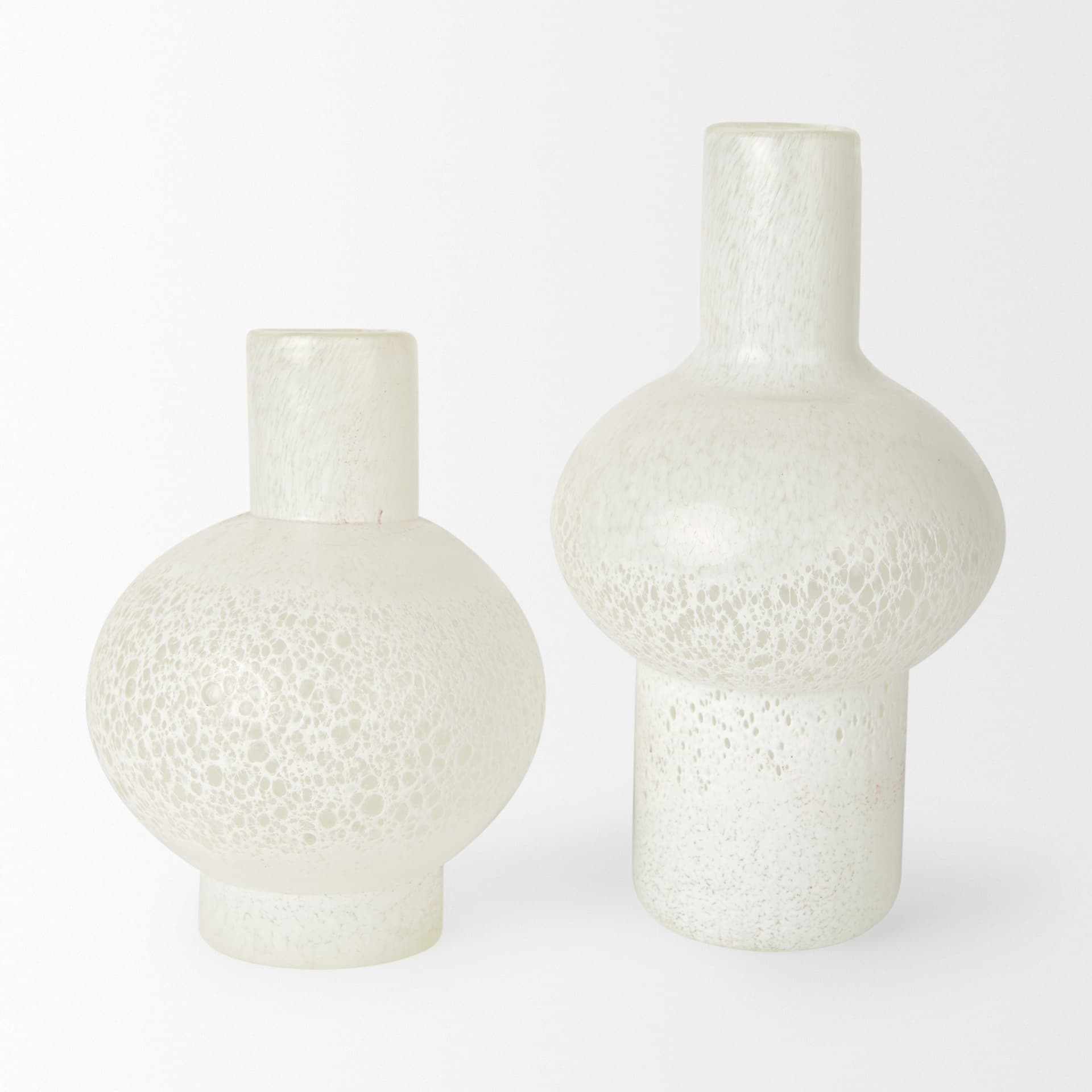 Heket Short White Glass Vase — product photograph