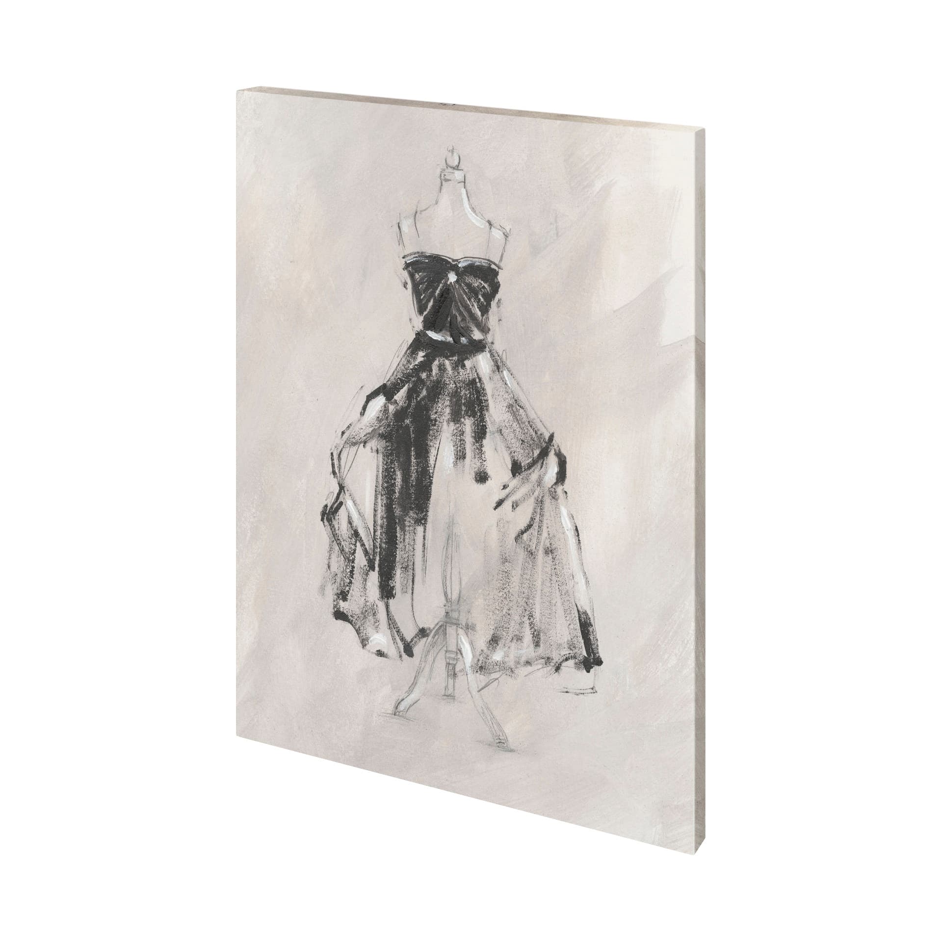 Black Evening Gown I by Ethan Harper a Hand Embellished Textured Canvas — product photograph