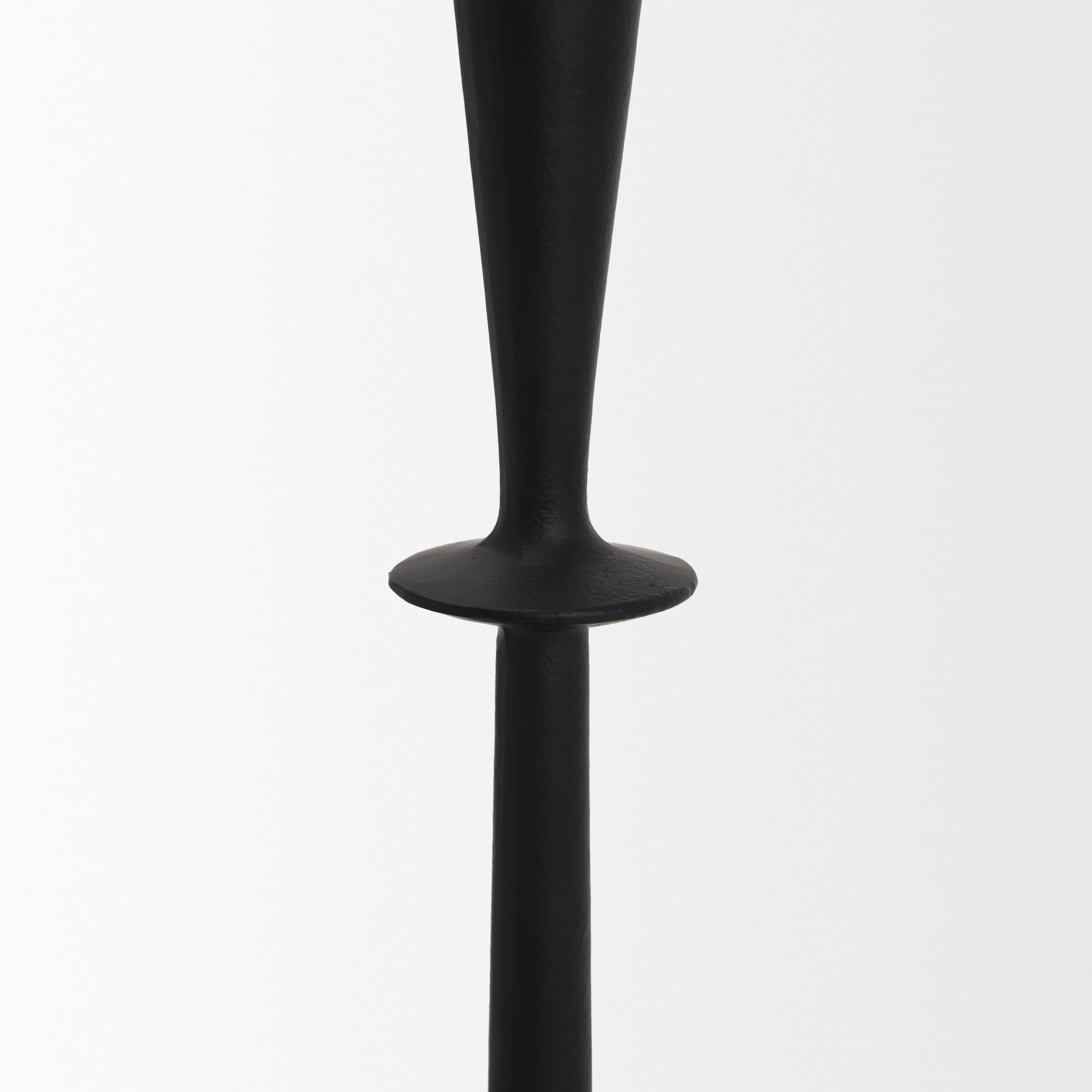 Qwin Matte Black Cast Aluminum Medium Candle Holder — product photograph