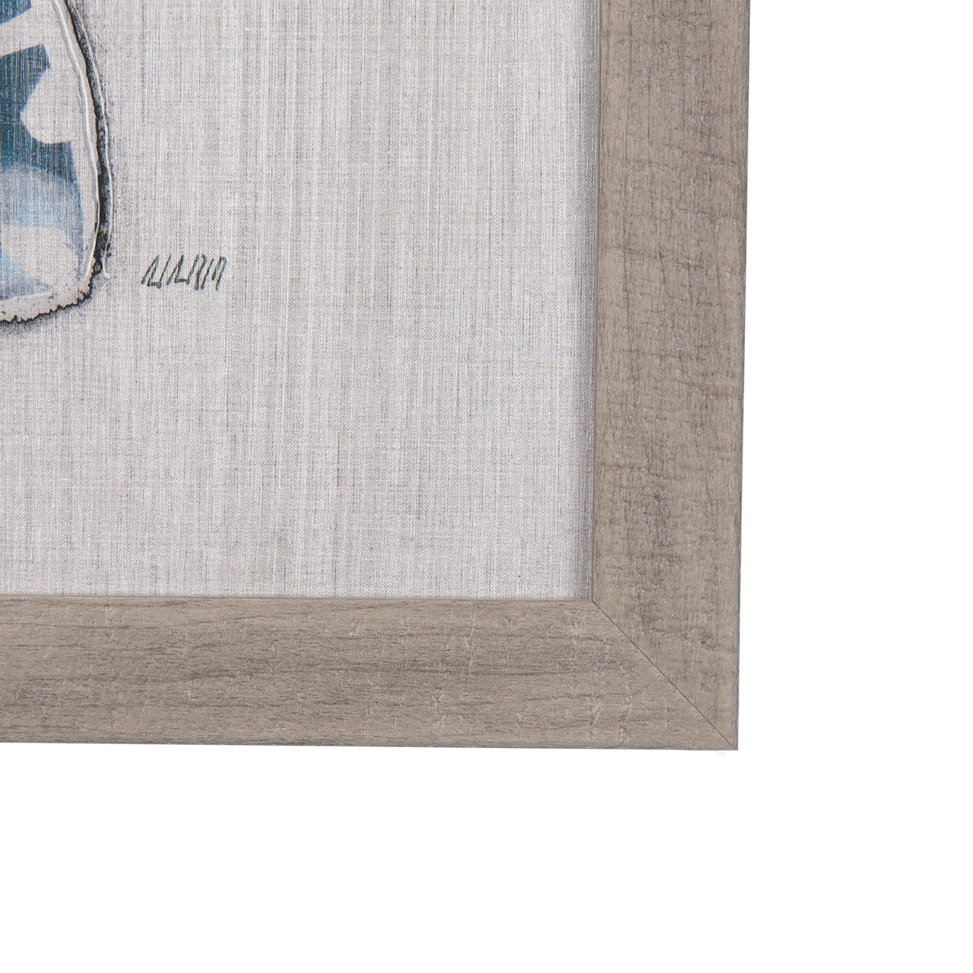 Moth Blue III by Mercana Studio a Hand Embellished Textured Framed Art Print — product photograph
