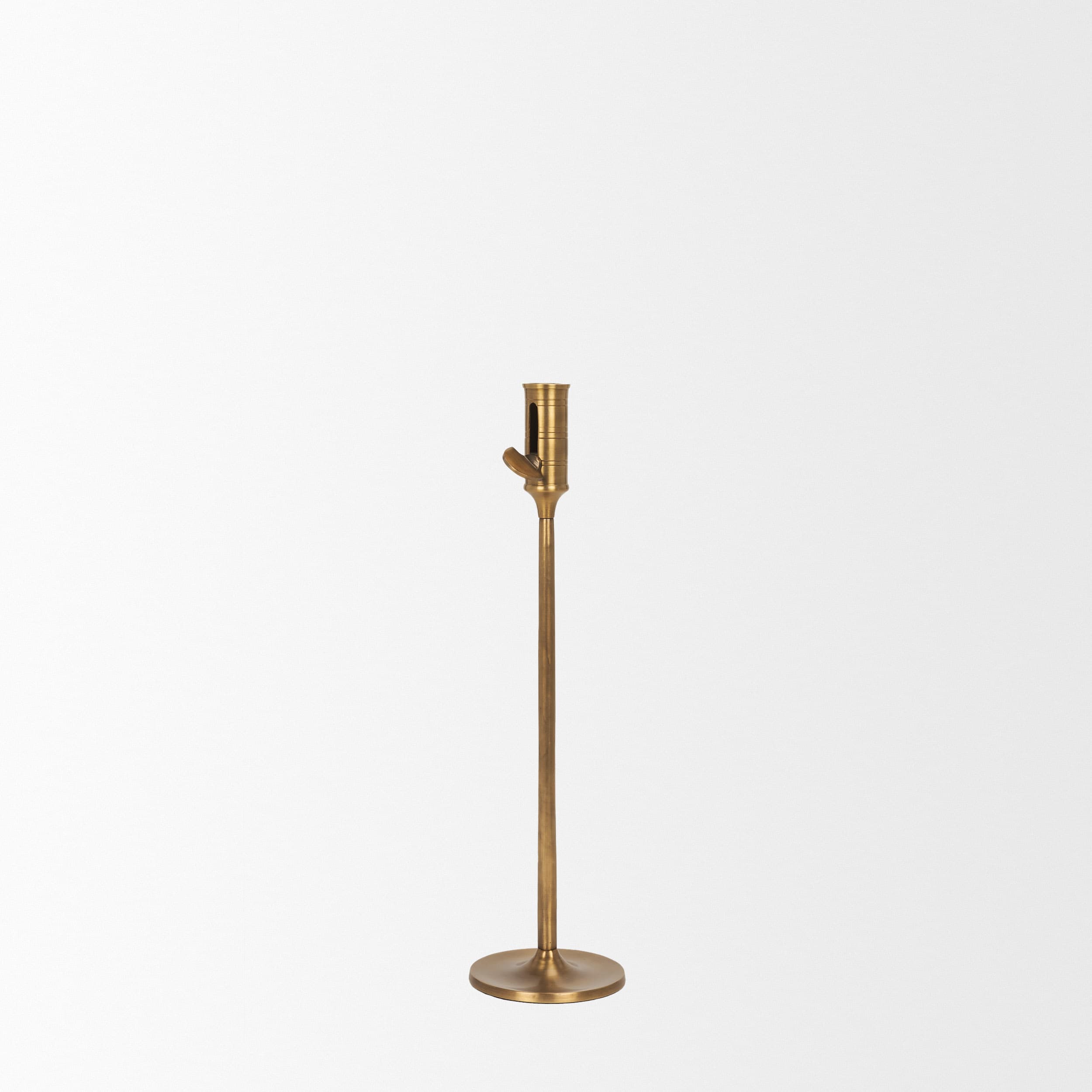 Chantria Large Solid Natural Brass Adjustable Taper Candle Holder — product photograph