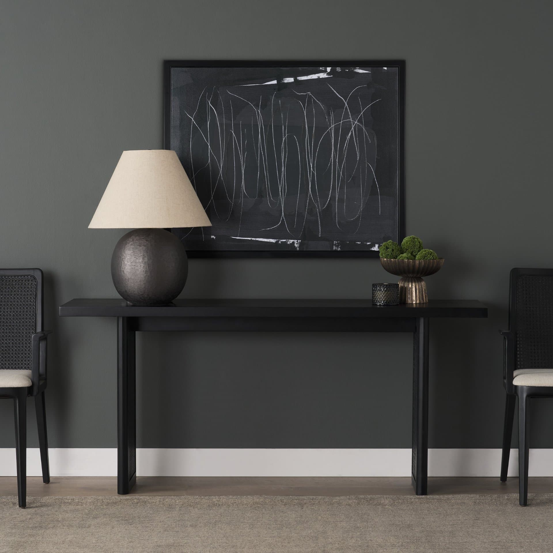 Beneath The Silence by Mercana Studio Hand-Embellished Textured Framed Canvas Artwork — in a styled room