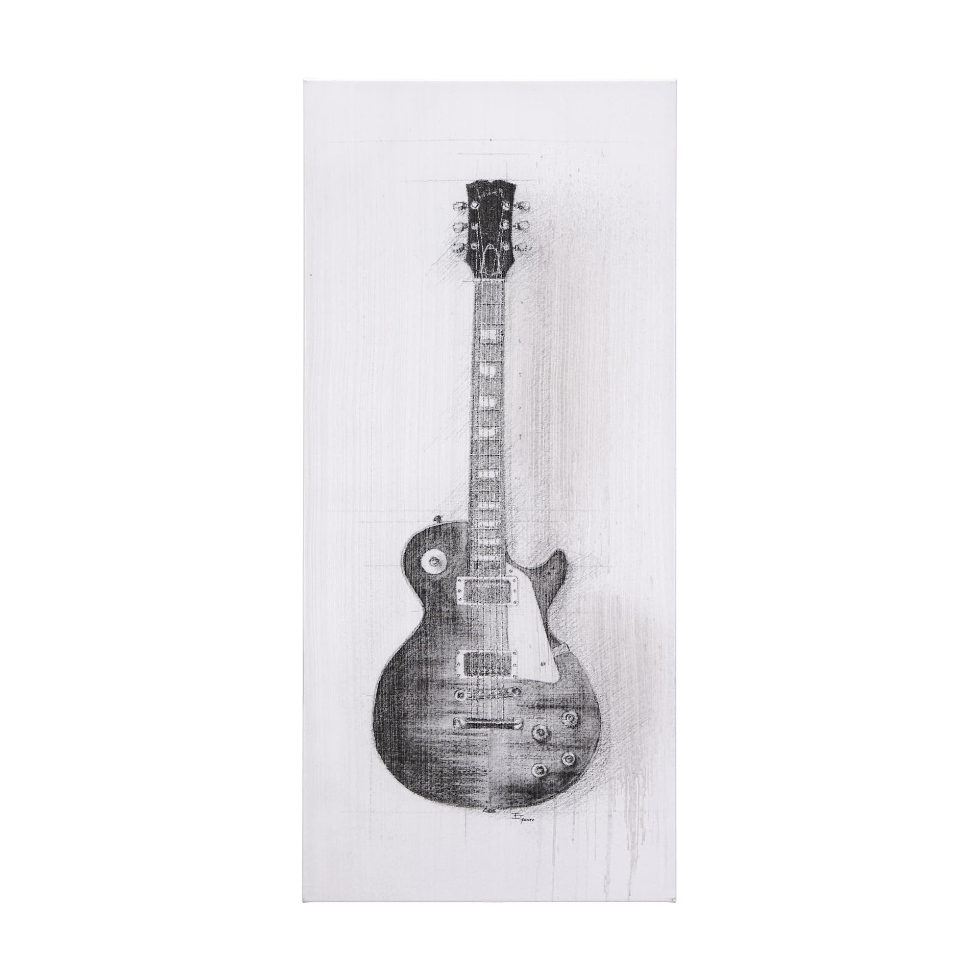 Guitar III by Mercana Studio a Hand Embellished Textured Canvas — product photograph