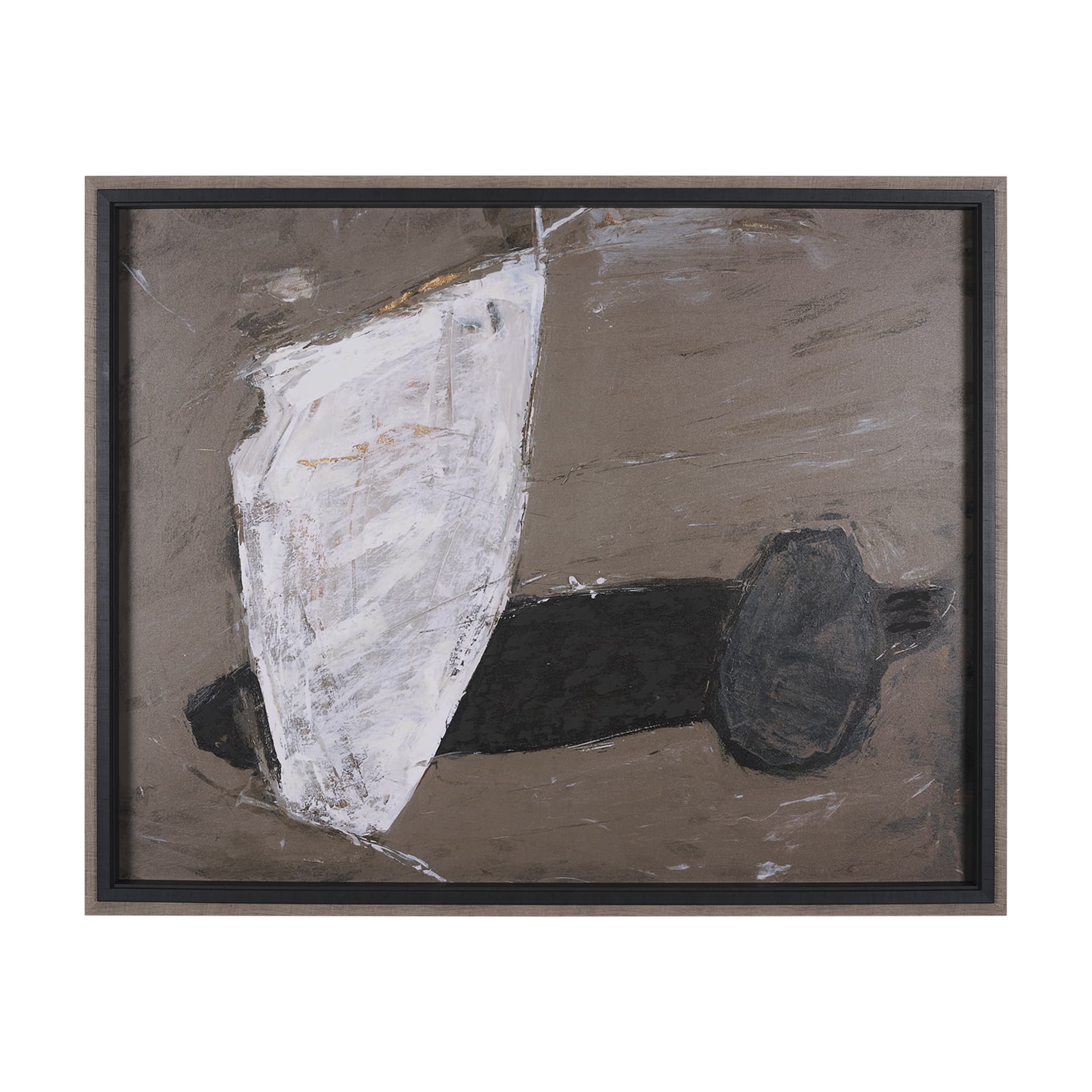 Shaped & Balance I by Mercana Studio a Hand Embellished Textured Framed Art Print — product photograph