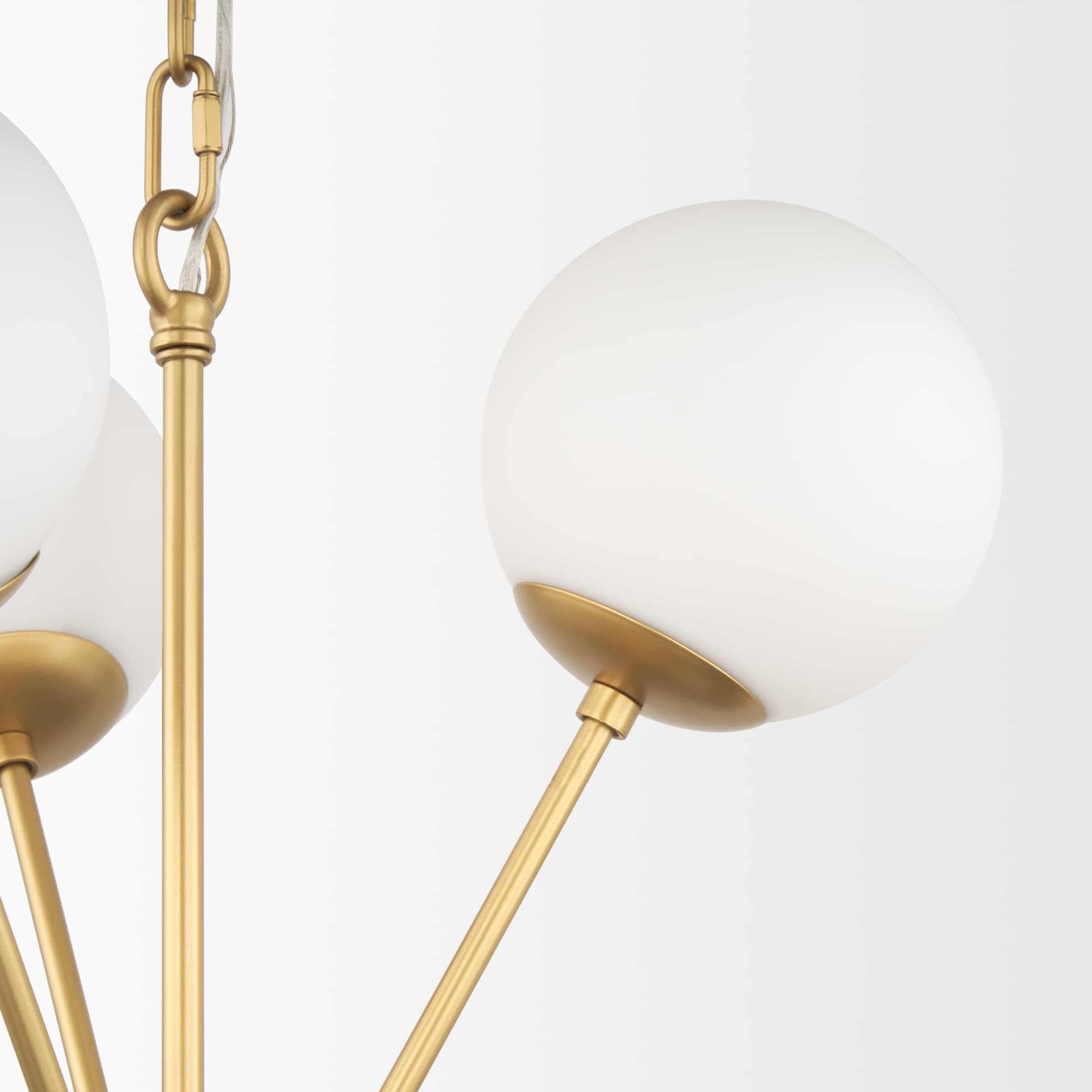 Barbara Brushed Gold Metal w/ Frosted Glass Globes 11-Light Chandelier — product photograph
