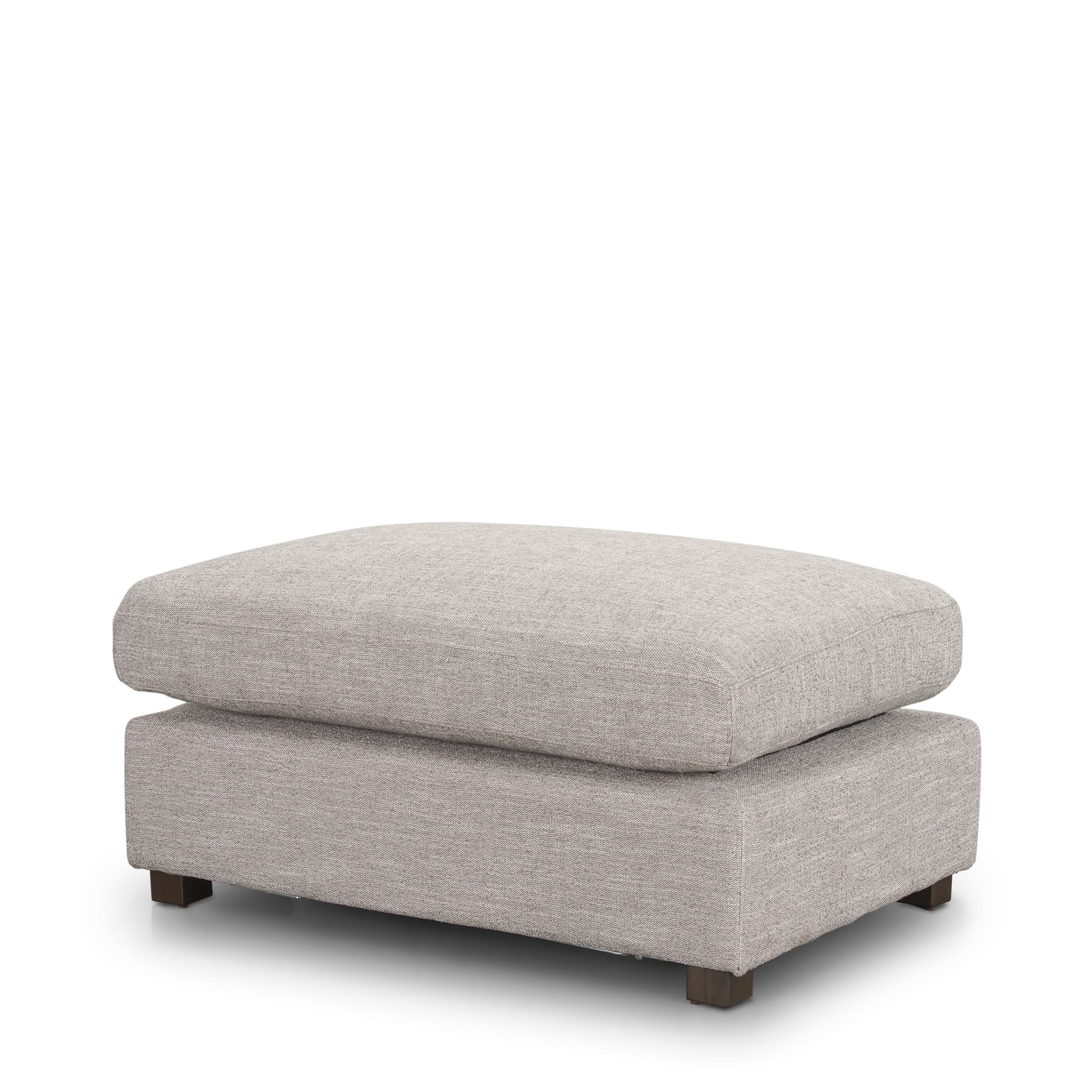 Halston Small Ottoman Light Gray Performance Fabric — product photograph