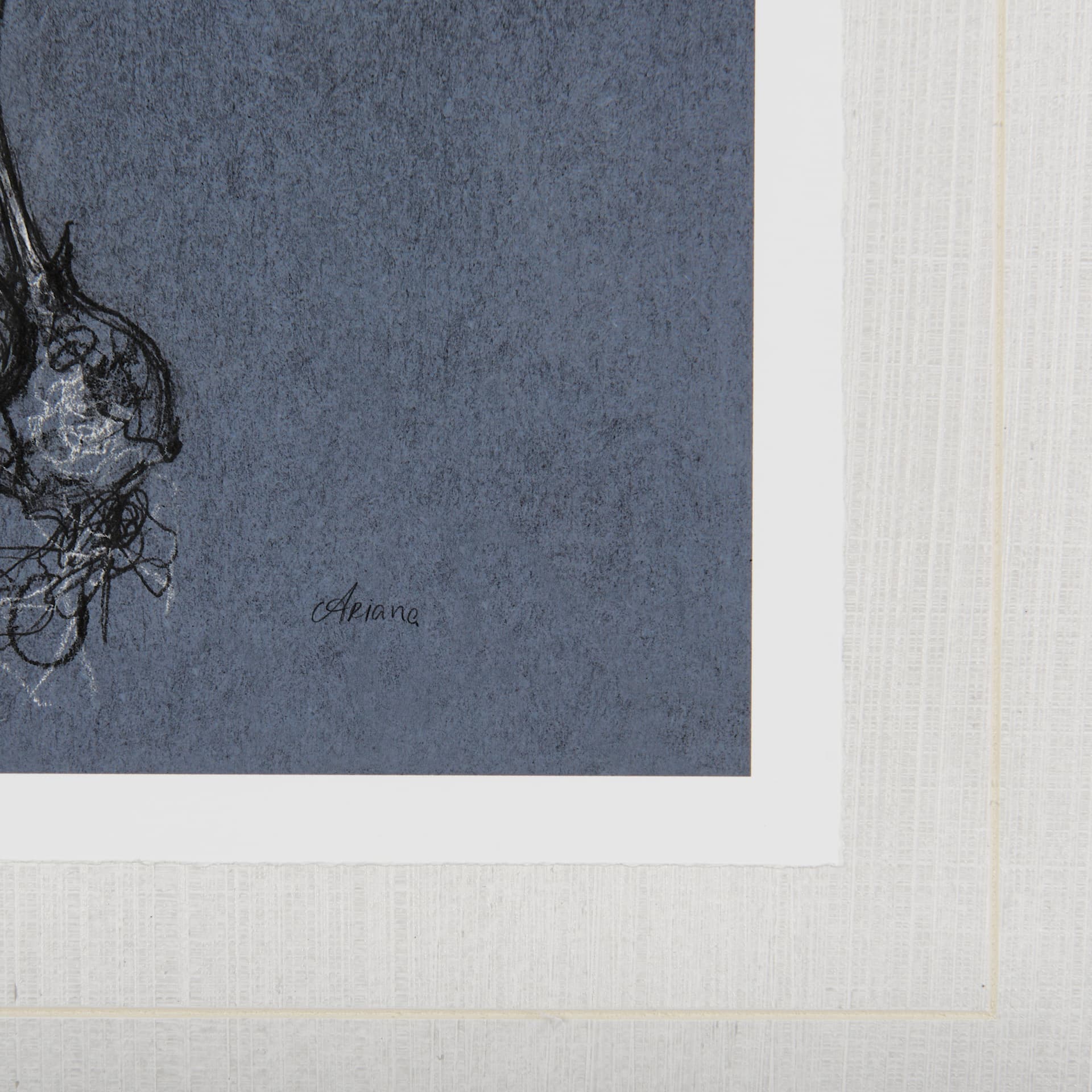 Botanical sketches I (Blue) by Mercana Studio Hand Embellished Framed Art Print Matted under Glass — product photograph