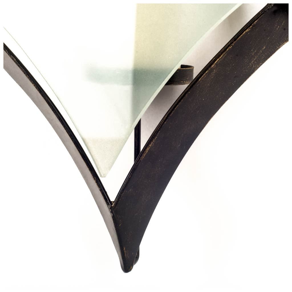 Tarquin I Black Metal Frame w/Frosted Glass Shade Wall Candle Holder — product photograph