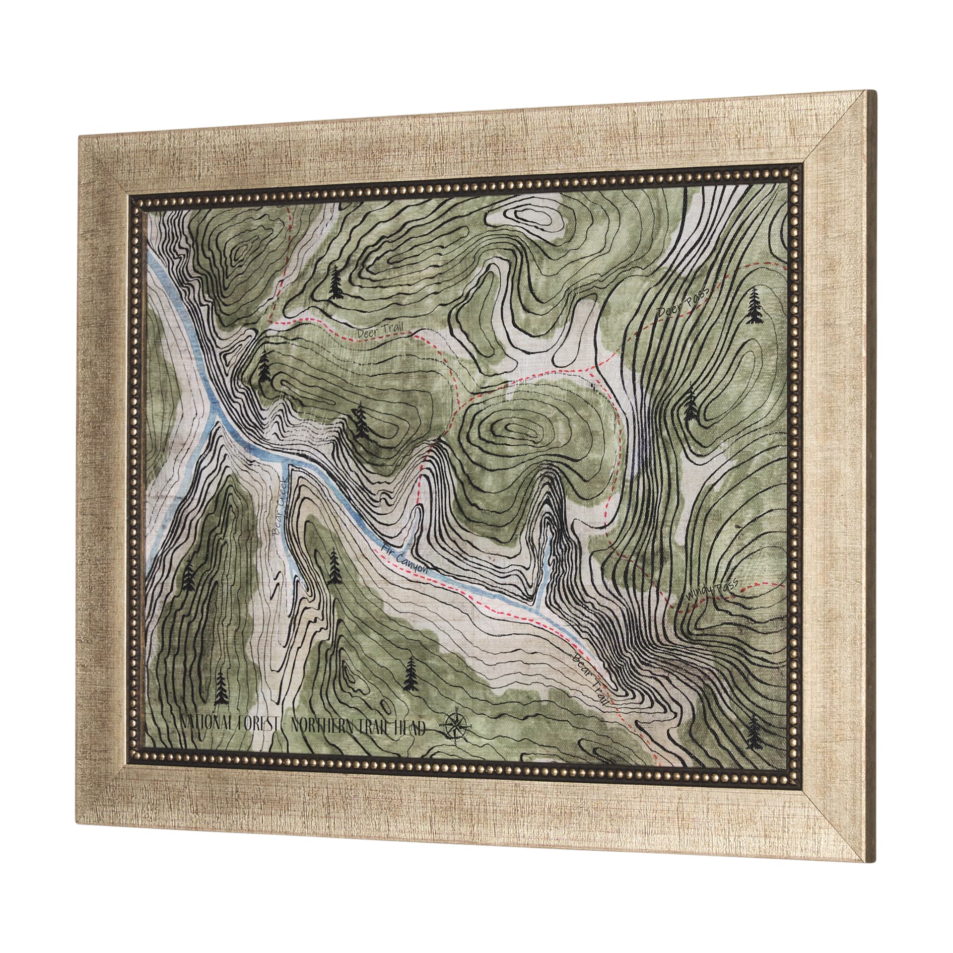 Adventure Map by Chad Mackay a Hand Embelished Textured Framed Art Print — product photograph